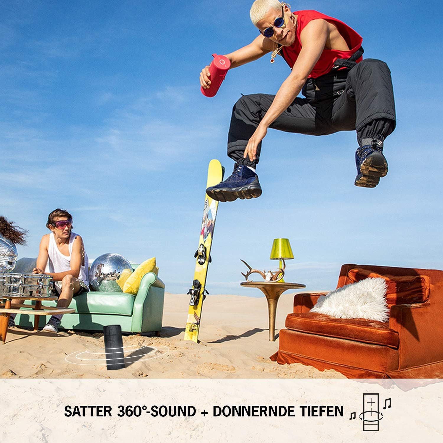 Logitech Ultimate Ears MEGABOOM 3 Tragberer Bluetooth-Lautsprecher, 360° Sound Bluetooth-Lautsprecher