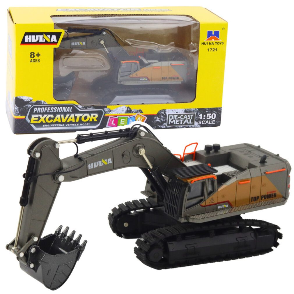 HUINA Spielzeug-Boot Lean Caterpillar Bagger Metall Schaufel Schwarz 1:50