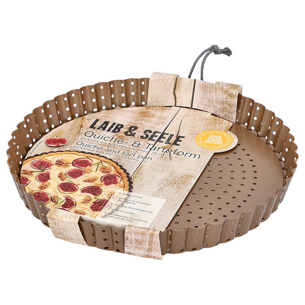 RBV Birkmann Quicheform Quiche- & Tarteform mit herausnehmbarem Boden 25 cm, Perforiert für optimale Wärmeverteilung