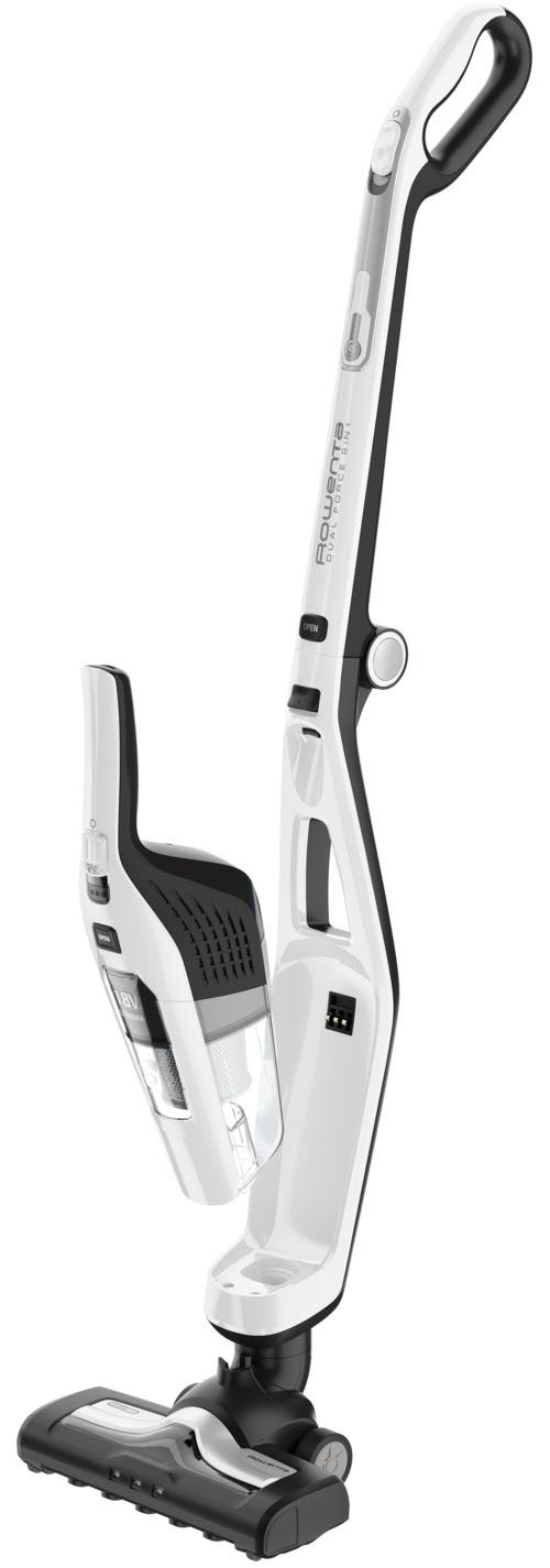 Rowenta Akku-Stielstaubsauger Dual Force 2-in-1, mühelose Aufbewahrung, klappbarer Griff, LED-Düse, beutellos, besonder leicht, langlebige Batterie, 2 Geschwindigkeiten, RH6737