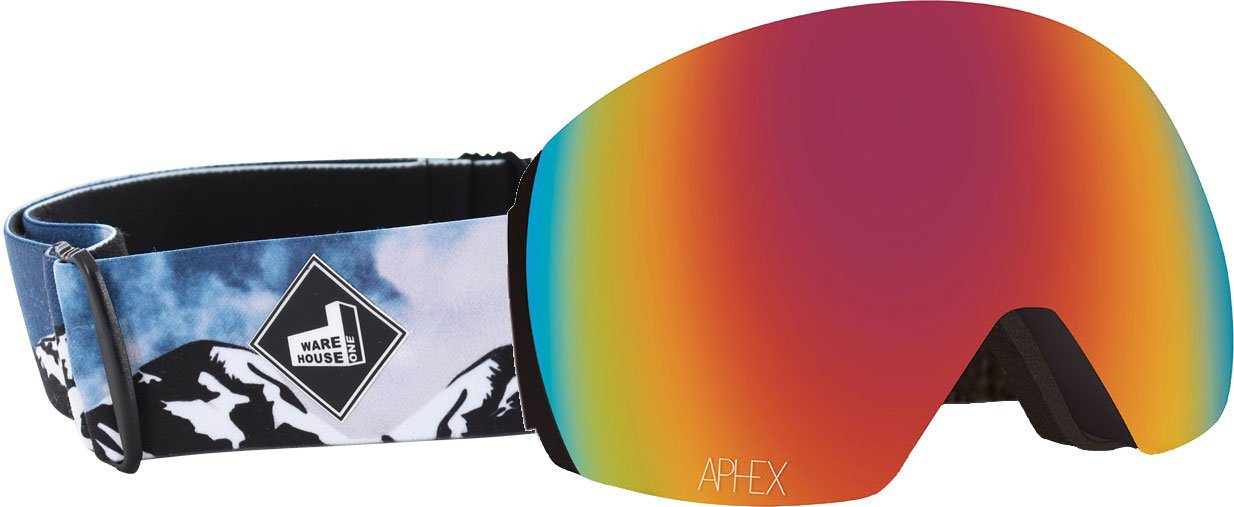 2024 Beliebtheit Nr. 1 Aphex Snowboardbrille APHEX STYX THE EDITION Schneebrille Magnet + black ONE strap/revo Glas