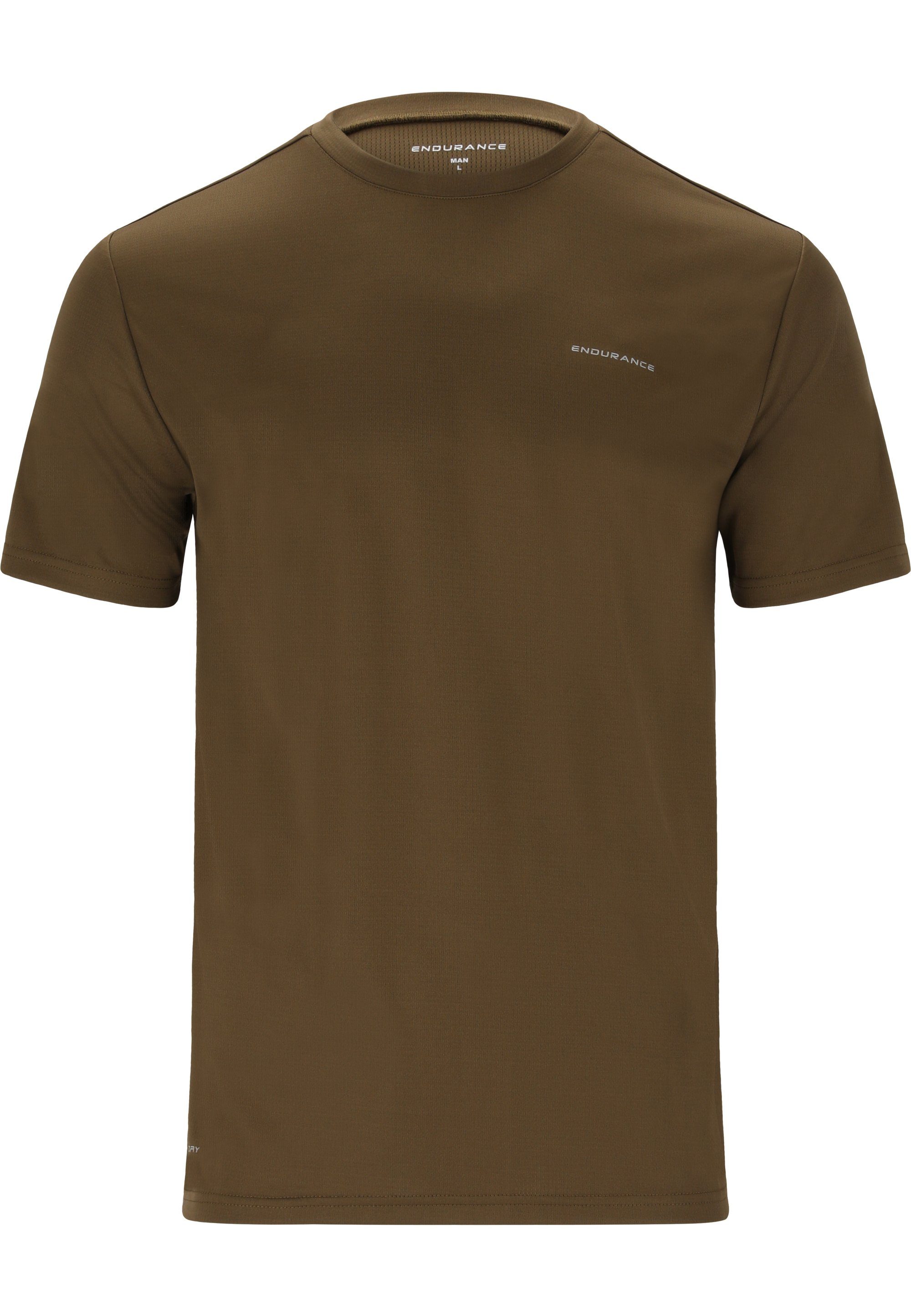 DRY-Technologie ENDURANCE Funktionsshirt praktischer mit (1-tlg) braun QUICK VERNON