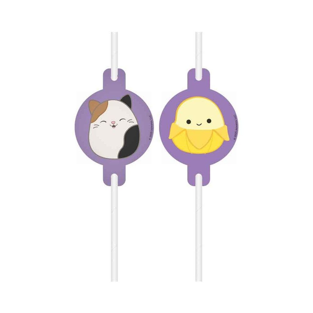 Procos Trinkhalme Squishmallows - 2 Papier-Trinkhalme - Ø ca. 22 cm