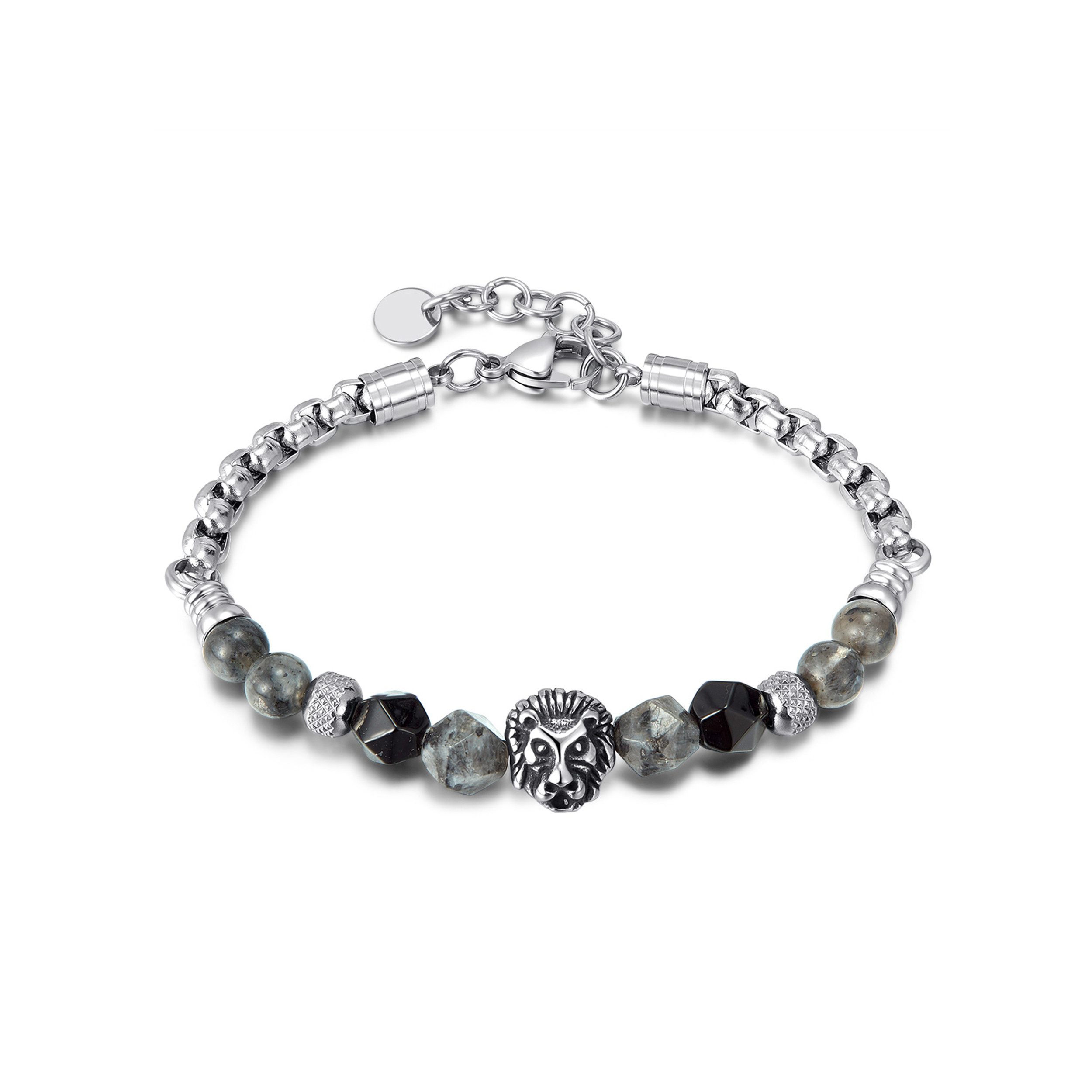RAIKOU Edelstahlarmband LÖWENKOPF ARMBAND Naturstein Edelstahl günstig online kaufen