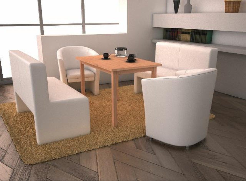 Xlmoebel Essgruppe Leder Garnitur Set mit Tisch, Bank und Sessel für Esszimmer, (Essgruppe, 4-tlg., 4-tlg. Essgruppe), Made in Europa