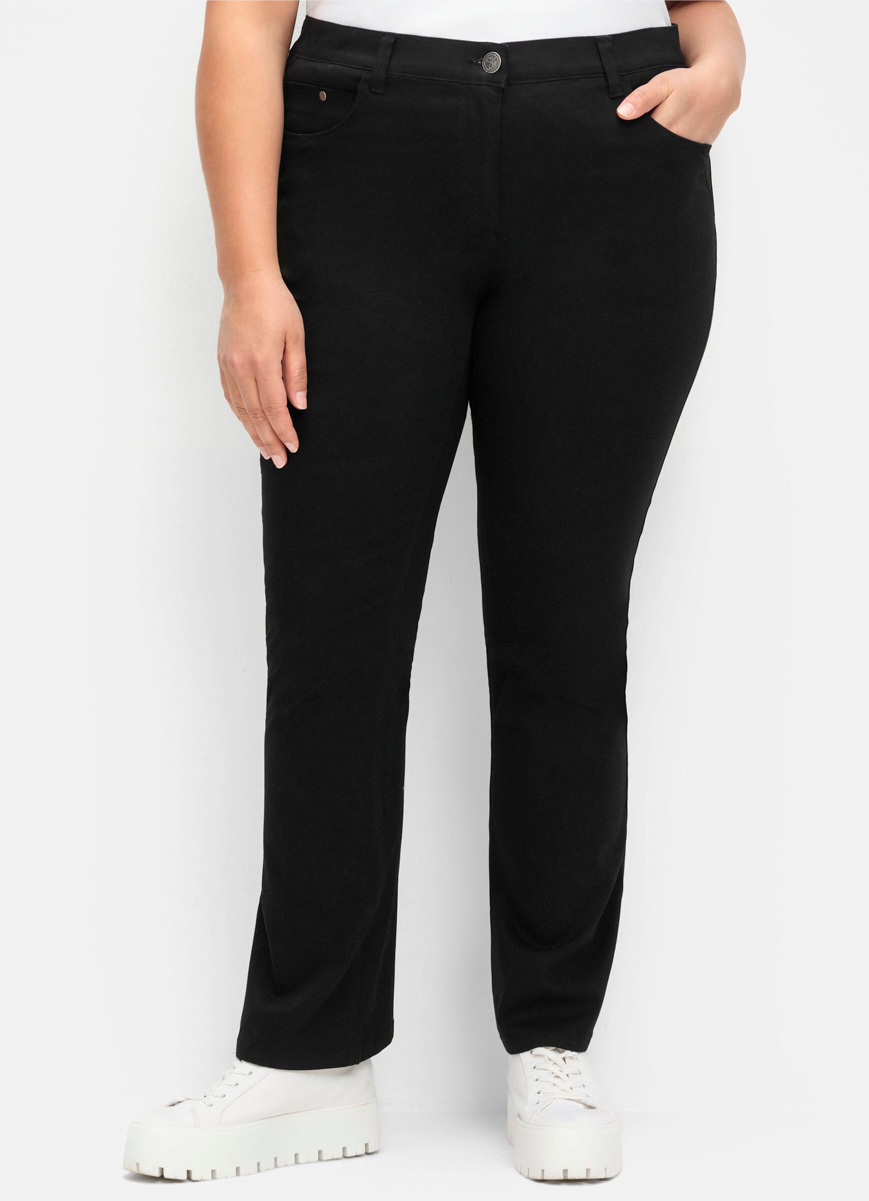 Sheego Jerseyhose Bootcuthose Innenbeinlänge ca. 80 günstig online kaufen