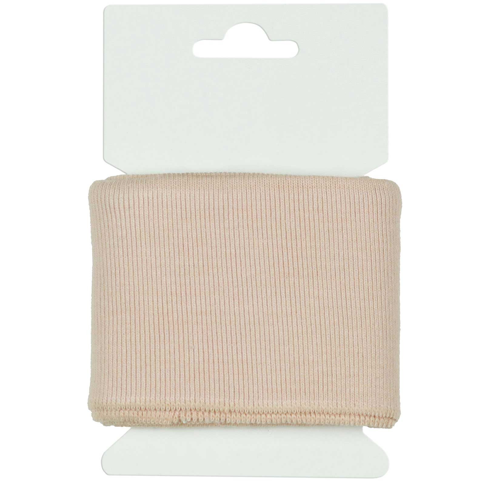 maDDma Stoff 135 x 7 cm nachhaltige Cuff Bündchen Strickbündchen, 011 - beigerosa