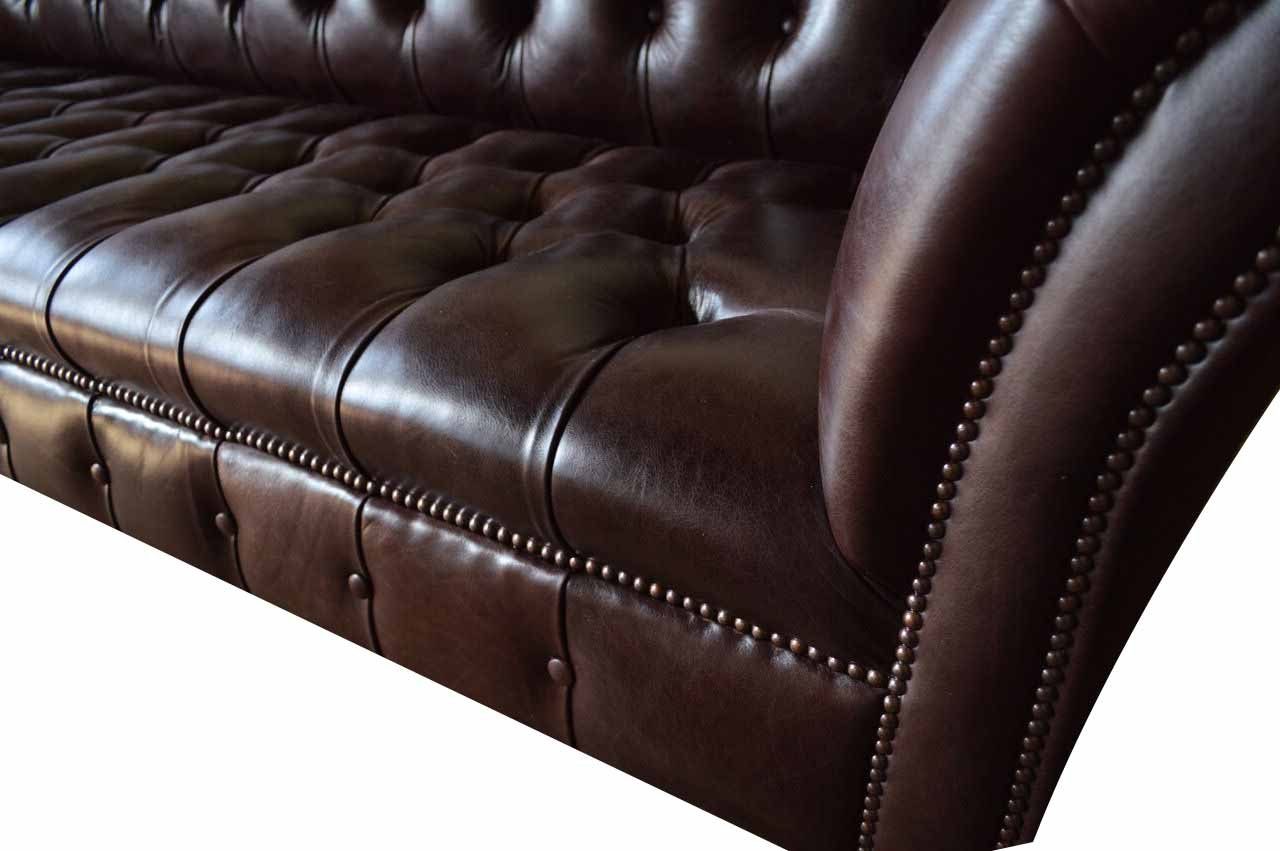 Chesterfield-Sofa, Chesterfield 4 Klassisch JVmoebel Wohnzimmer Sitzer Sofas Sofa Leder