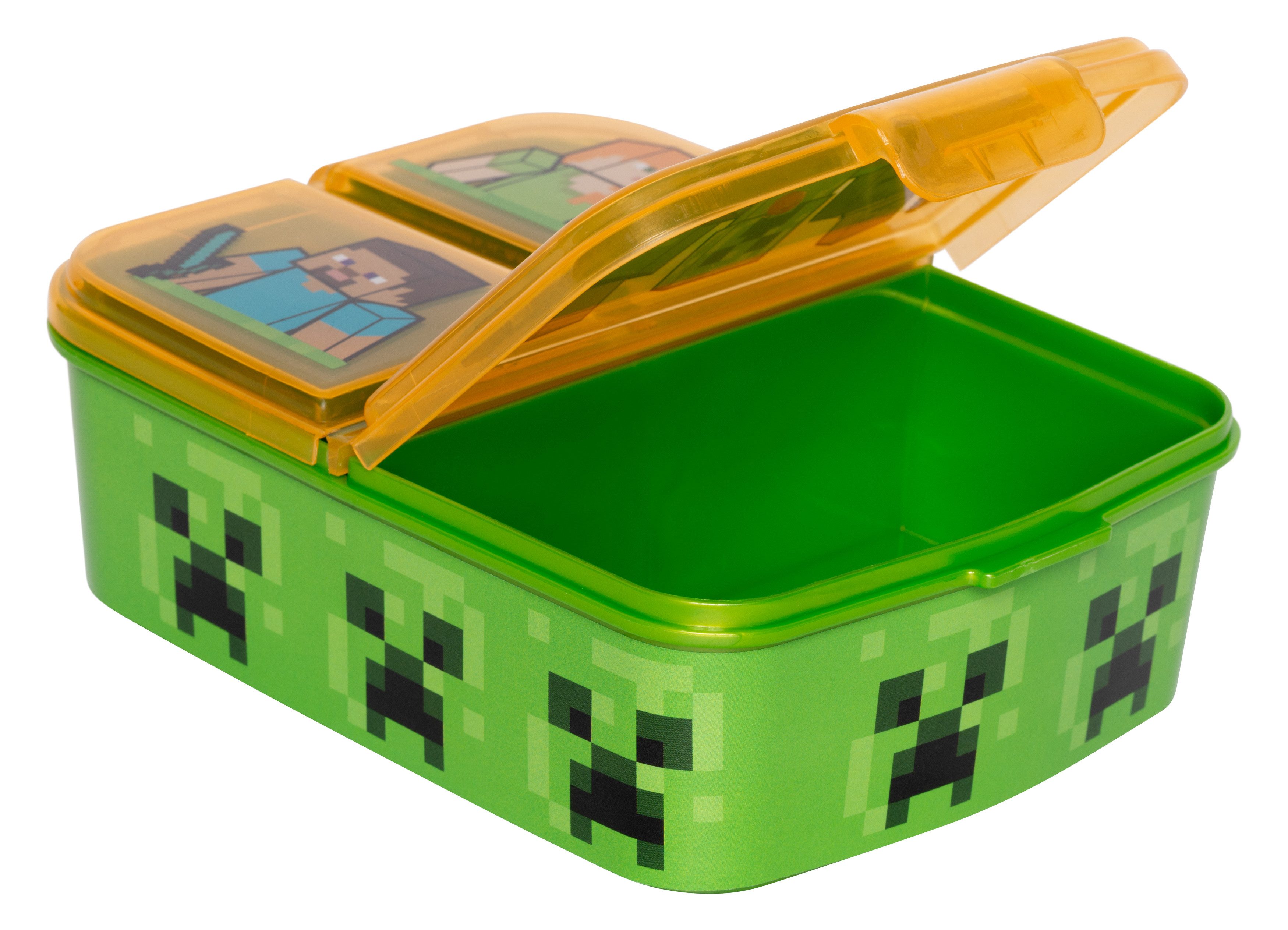 Minecraft Lunchbox Minecraft - Sandwich Box (NEU & OVP), Kunststoff, BPA-frei, Strapazierfähiges Material, BPA-frei, 3 Fächer