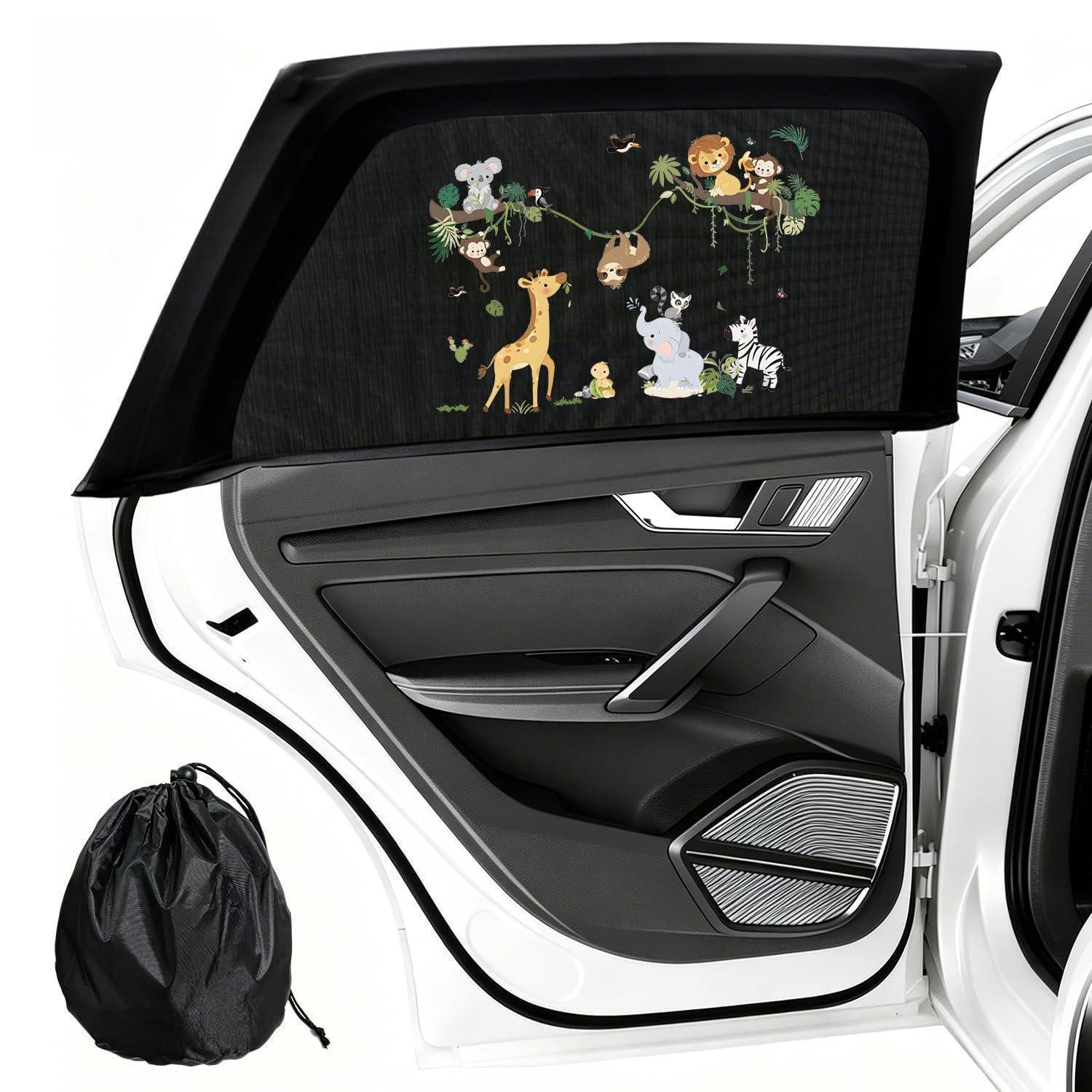 LuxusKollektion Autosonnenschutz Sonnenschutz Auto Baby 2 Stück UV Schutz Dehnbar, 69 x 101 cm