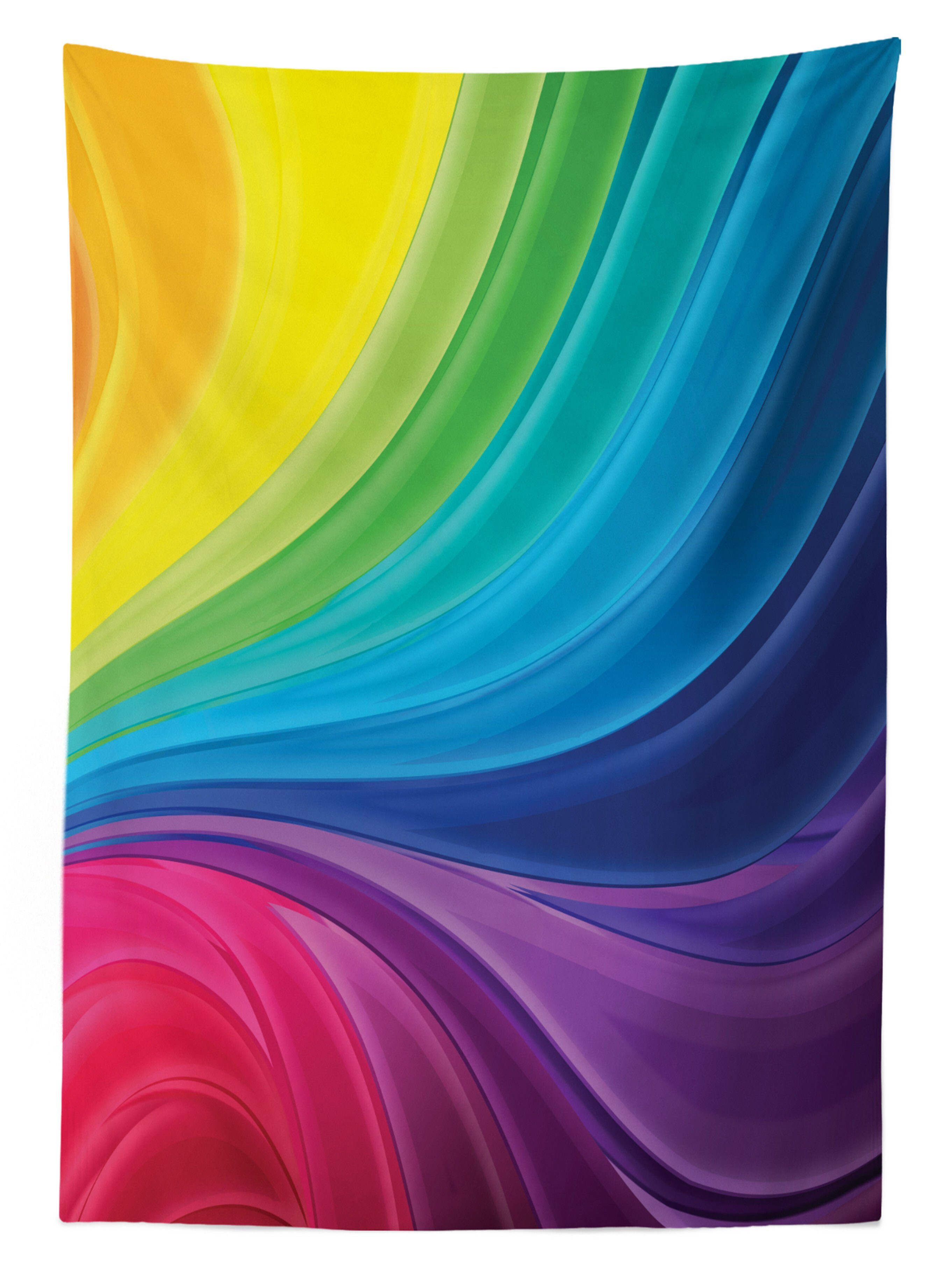 Für den Linien weiche Farben, Farbfest Abstrakte Waschbar Außen Abakuhaus Bereich geeignet Klare Regenbogen Tischdecke