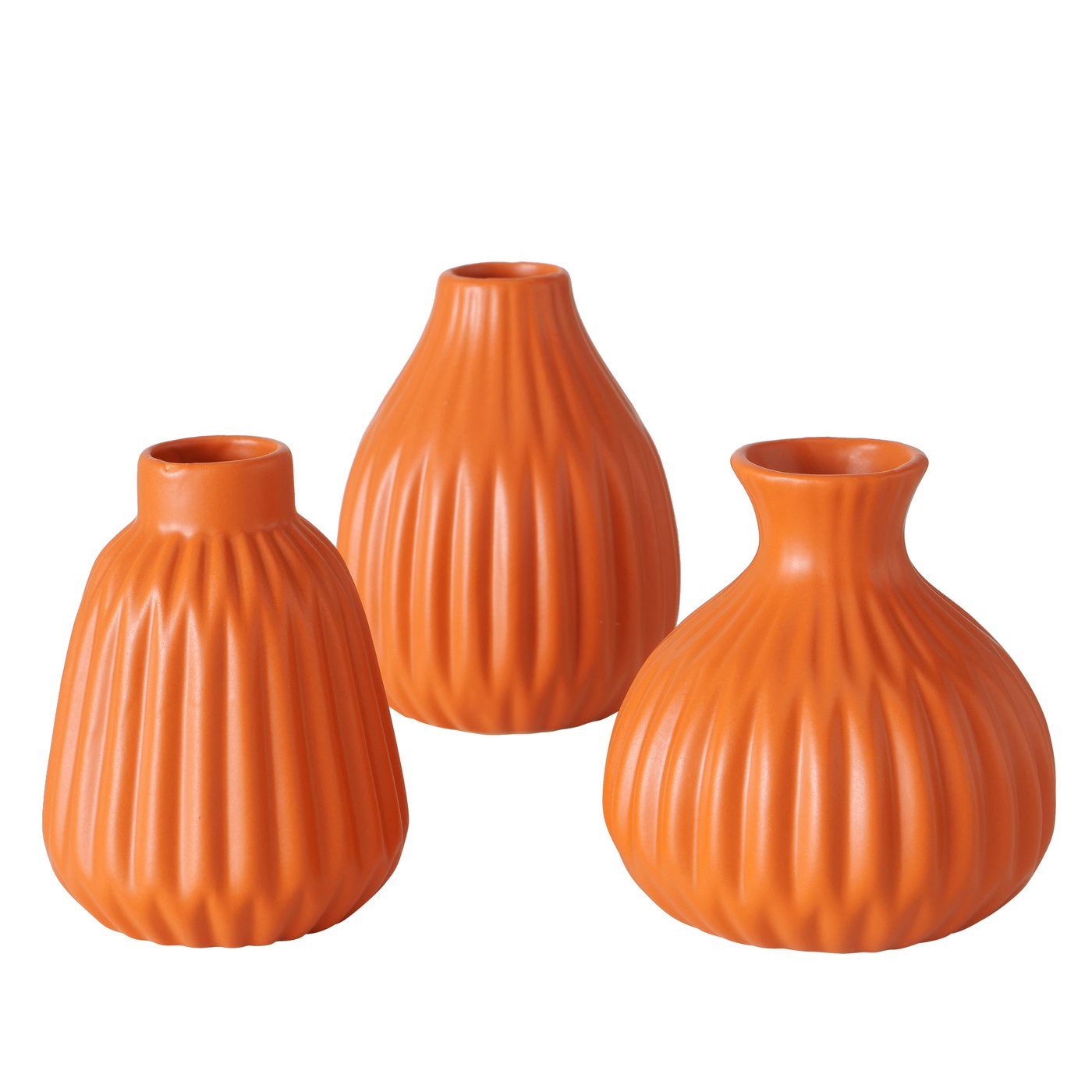 Dekovase Vase Esko 3er Set Orange Keramik 12cm