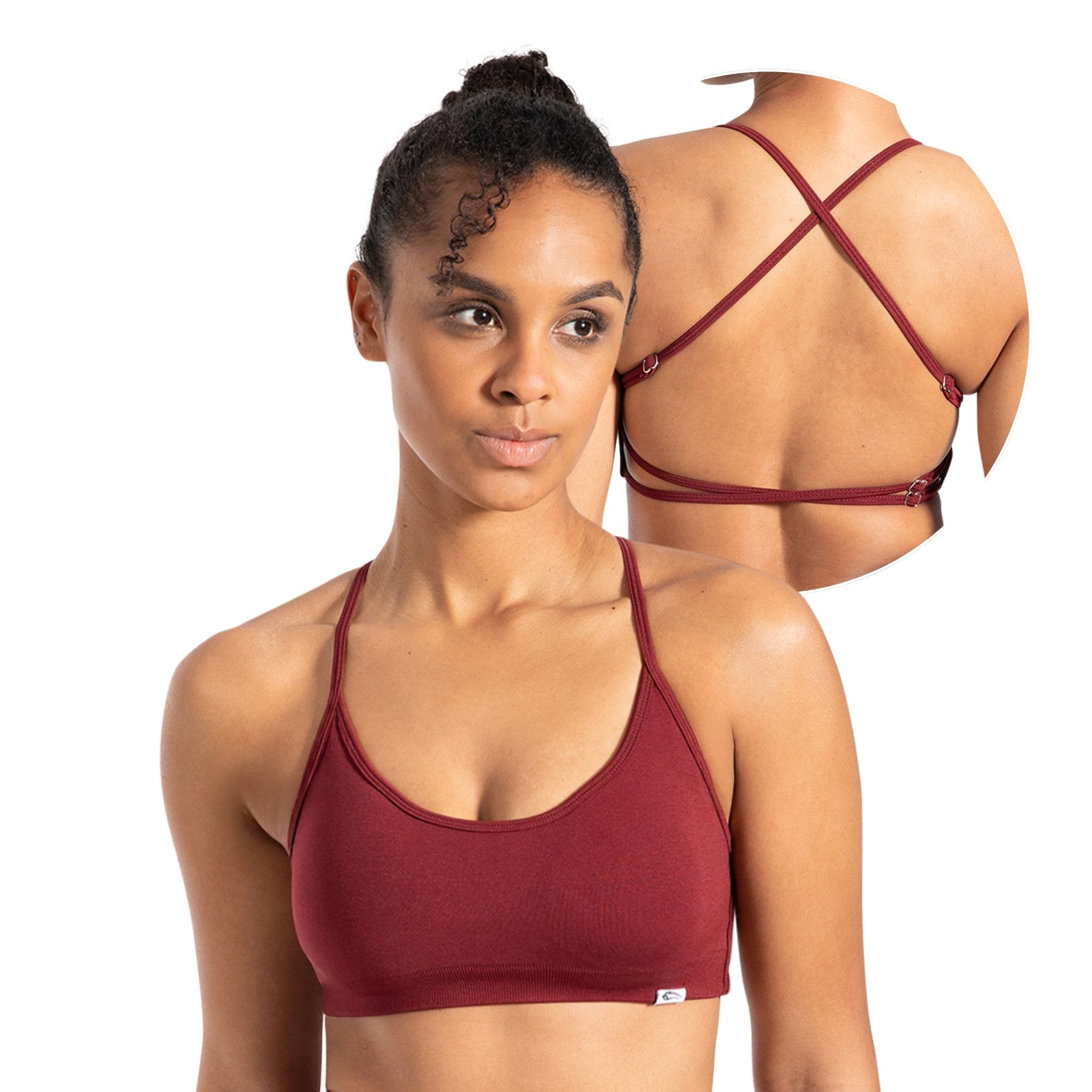 Smilodox Sport-BH Sena, Shaped Fit Top, offener Rücken, überkreuzte Träger Push Up BH, atmungsaktives Material, leichtes Training Freizeit