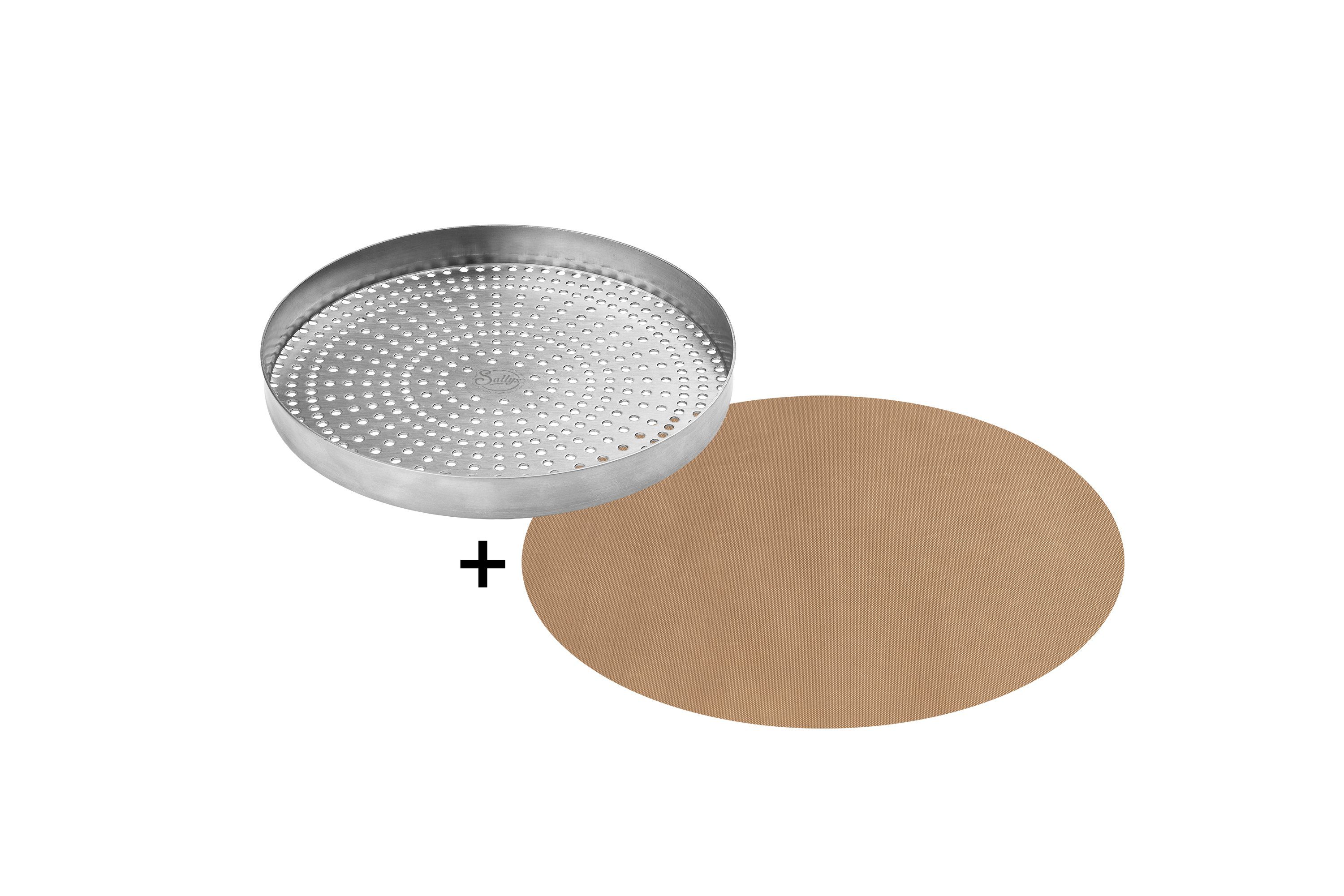 Sallys Springform Boden aus Edelstahl - verschiedene Größen, (Backform Boden mit gleichmäßiger Wärme & einfache Reinigung), inklusive Dauerbackfolie bis 1000 mal verwendbar