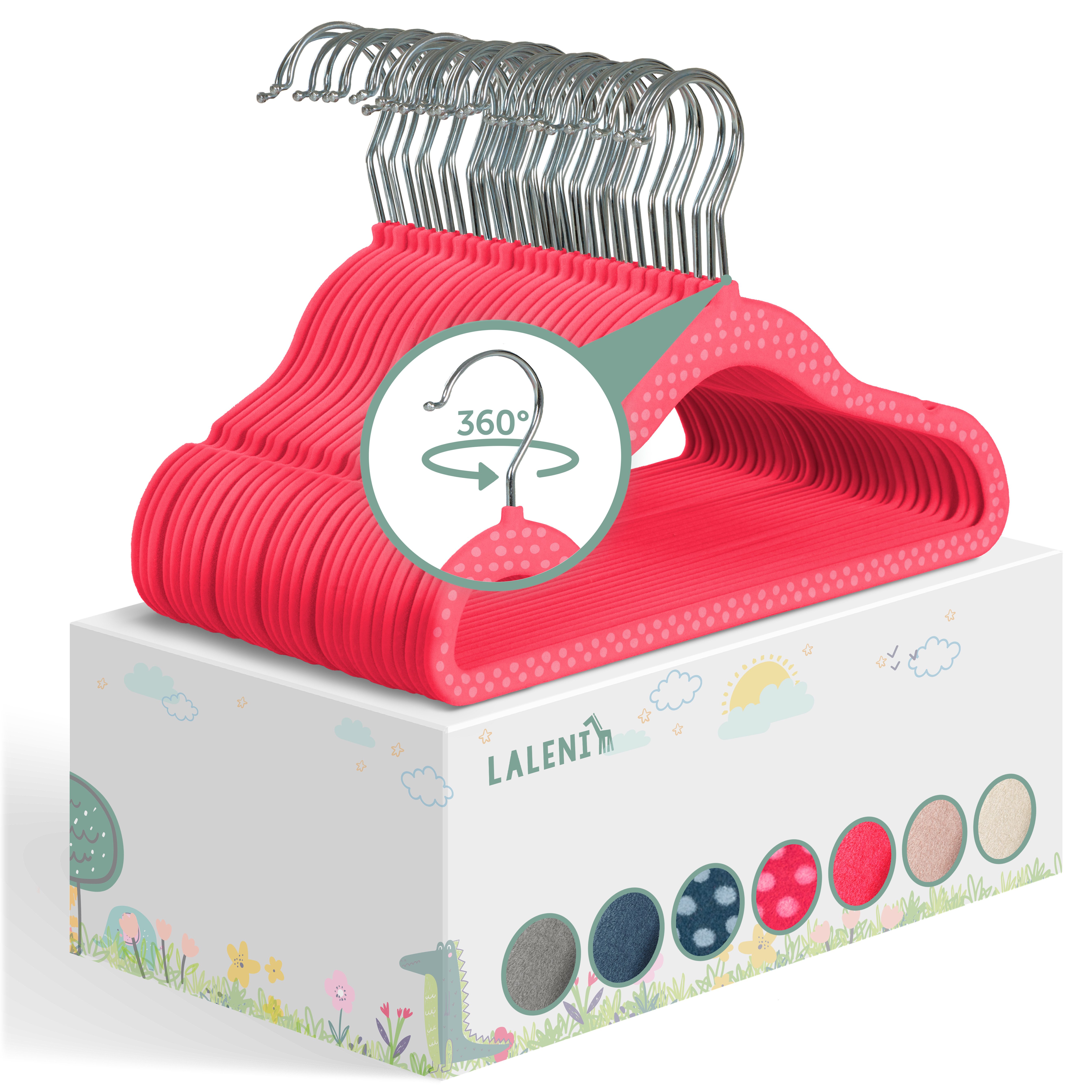 Laleni Kleiderbügel für Kinder mit Samtbezug - rutschfest, (30-tlg), 360° d günstig online kaufen