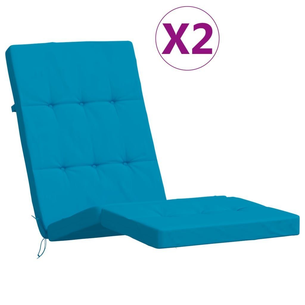 vidaXL Sitzauflage Liegestuhl-Auflagen 2 Stk. Hellblau Oxford-Gewebe, (2 St)