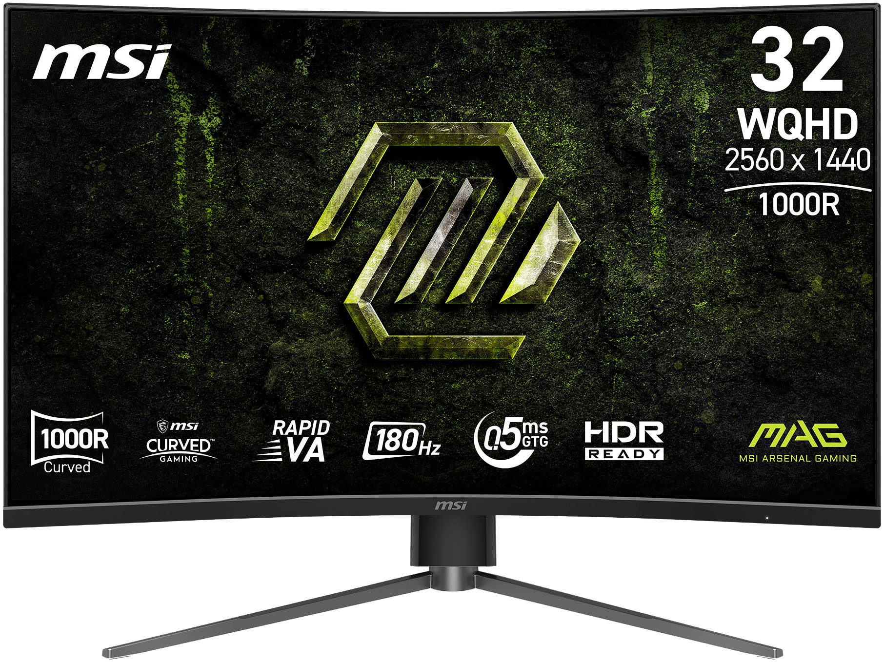 MSI MAG 325CQPF E18 Curved-Gaming-Monitor (80 cm/32 ", 2560 x 1440 px, WQHD, 0,5 ms Reaktionszeit, 180 Hz, Rapid VA, neig-, schwenk-, höhenverstellbar)