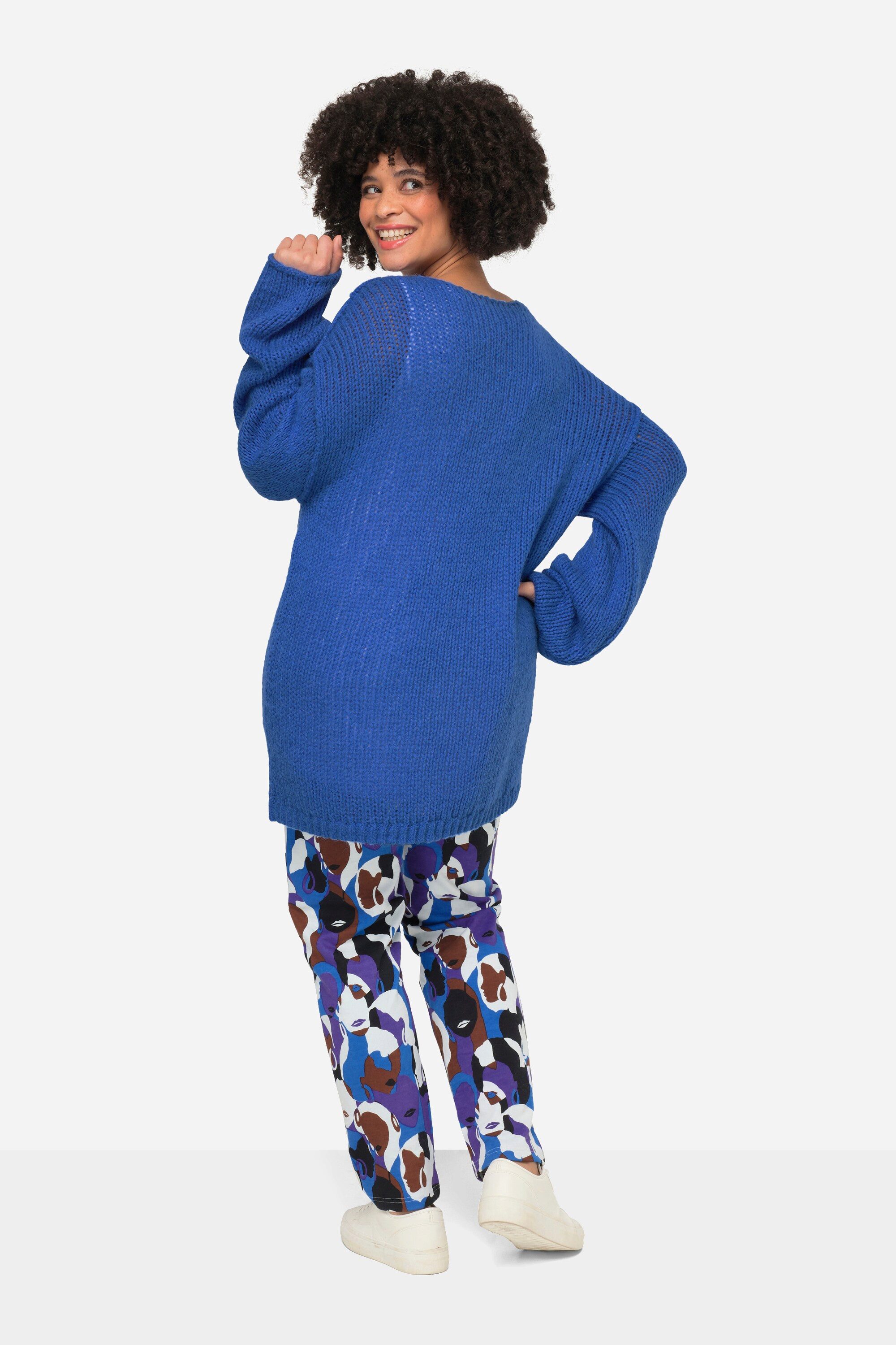 Angel of Style Strickpullover Pullover oversized Ballonärmel V-Ausschnitt.