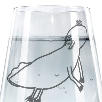 Mr. & Mrs. Panda Glas Axolotl Schwimmen, Trinkglas, Trinkglas mit Gravur, Premium Glas, Elegantes Design