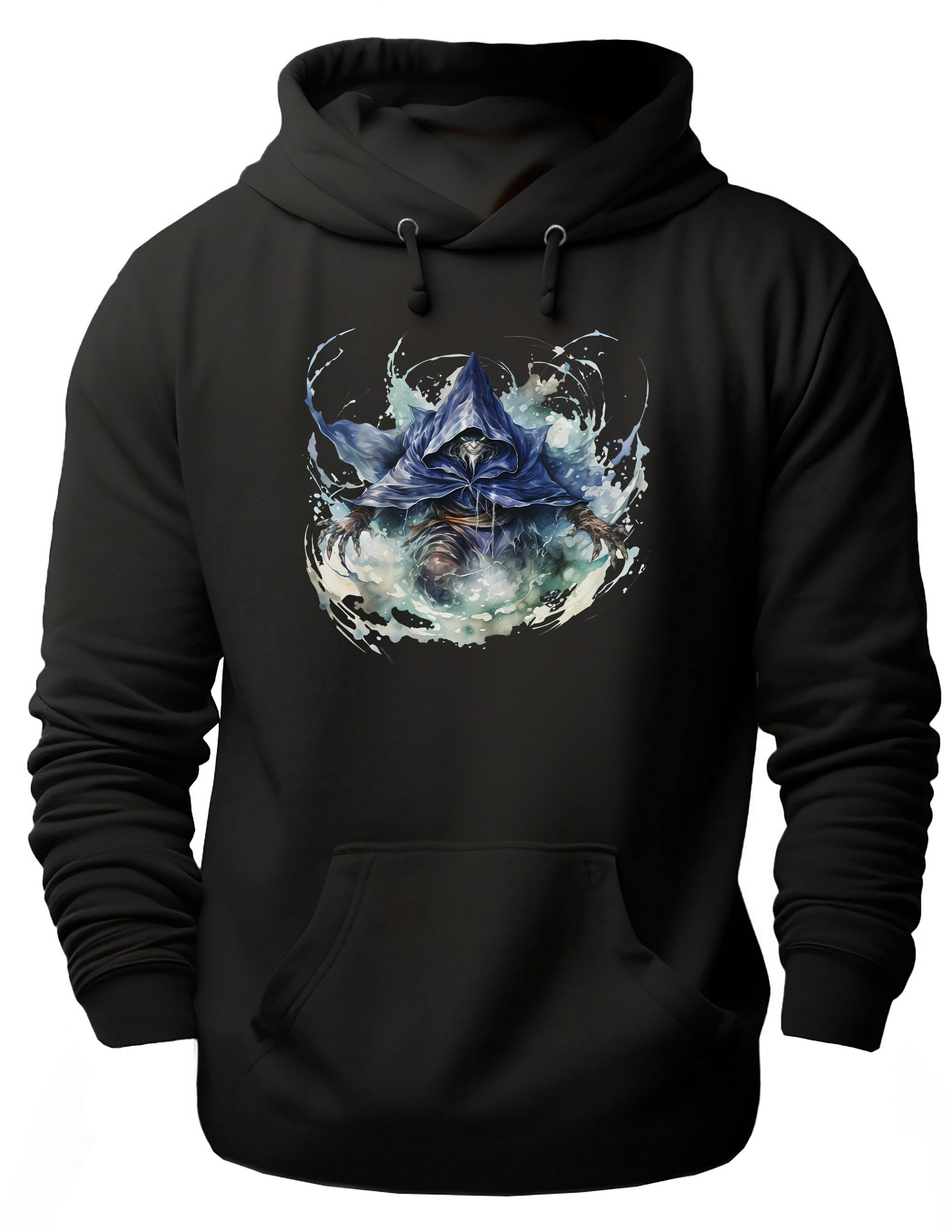 MyDesign24 Hoodie Halloween Kapuzen Pulli - Mystischer Zauberer Herren und Damen Kapuzensweater - Halloween Hoodie i436