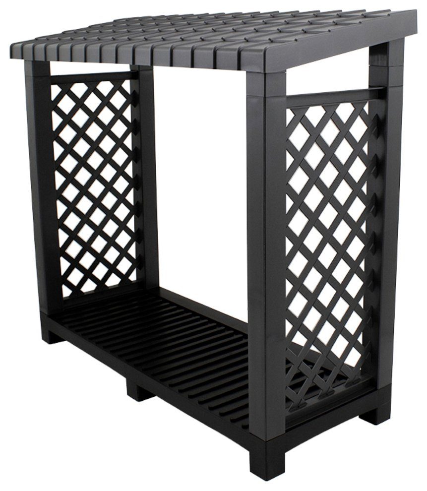 KHW Kaminholzregal aus stabilem und wetterfestem Kunststoff, BxTxH:114x47x1 günstig online kaufen