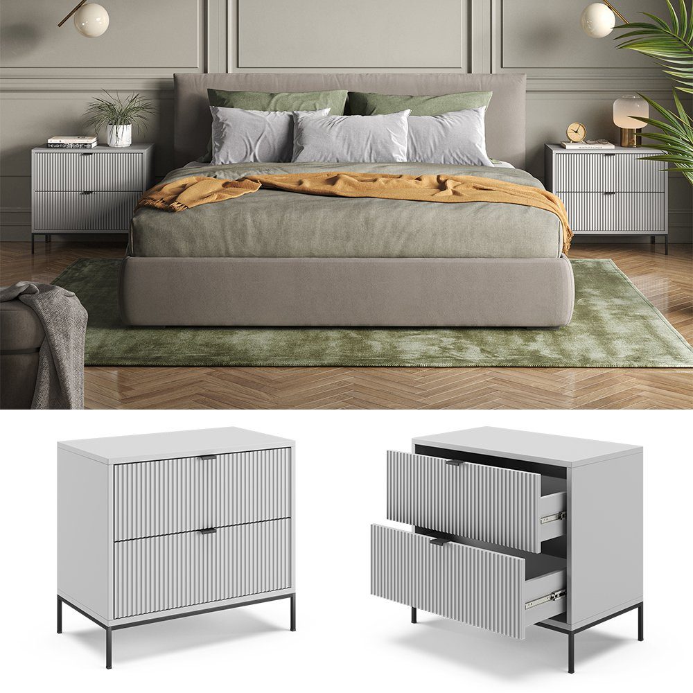 Vicco Nachtschrank Eliza, Grau, 66 x günstig online kaufen