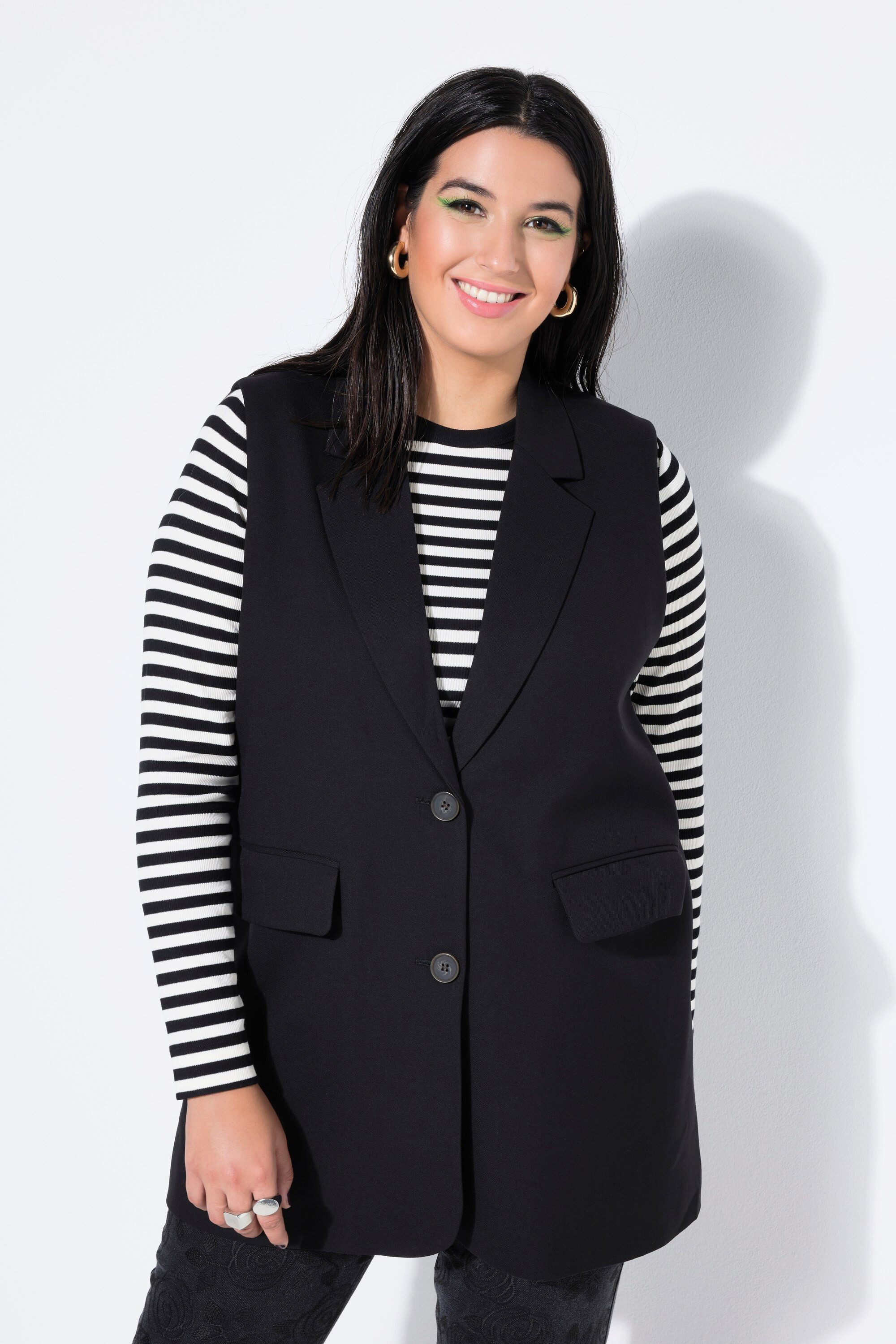 Studio Untold Steppweste Anzugweste oversized Rückenschlitz mit Knopf günstig online kaufen