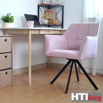 HTI-Living Drehstuhl Drehstuhl Letitia Velvet Rosa (Stück, 1 St), Schreibtischstuhl Esszimmerstuhl