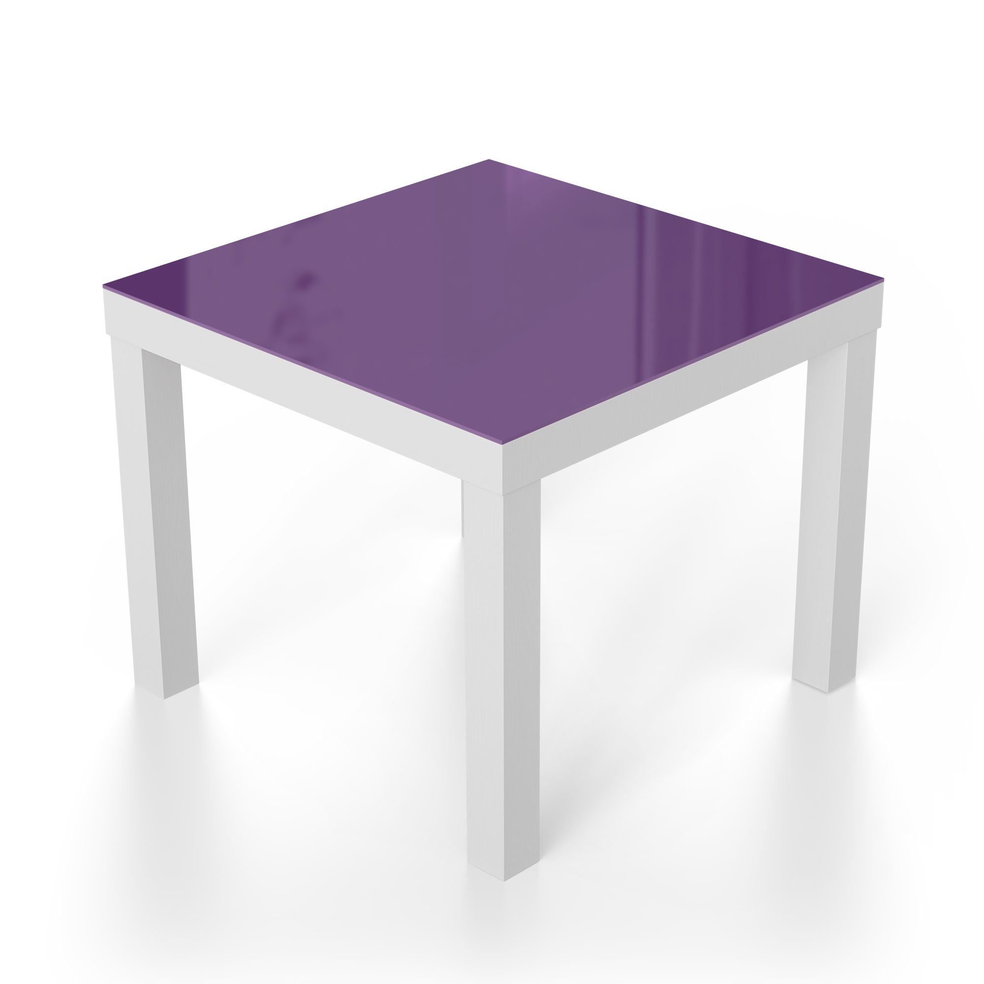 DEQORI Couchtisch 'Unifarben - Beistelltisch modern Glastisch Glas Violett', Weiß