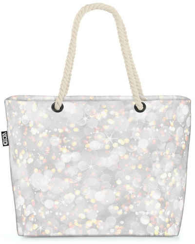 VOID Strandtasche (1-tlg), Traumtextur Beach Bag Verträumt Gold Glitzer Weihnachten Lichter Sommer Sonne