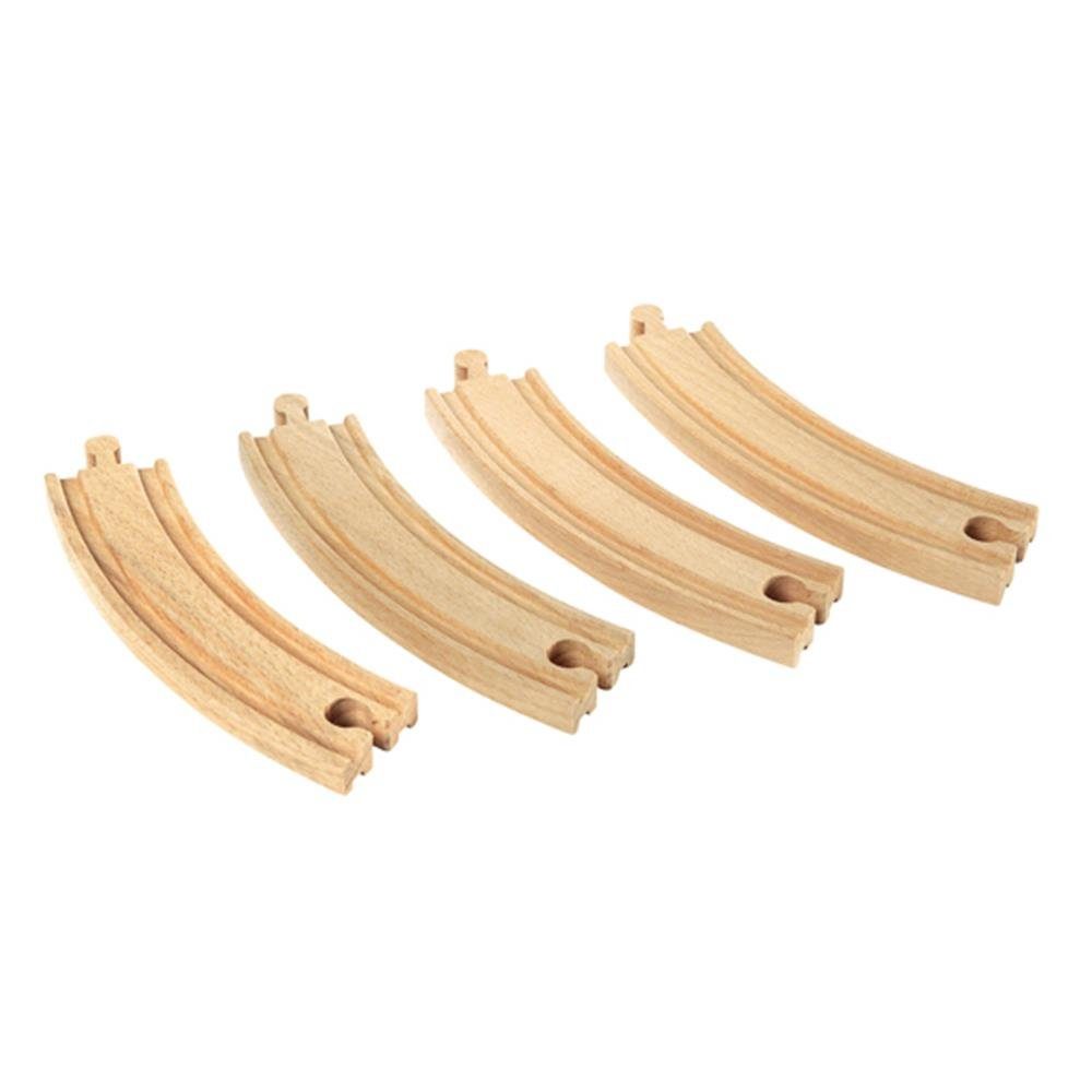 BRIO® Gleis-Ergänzungs-Set 33342 - Lange gebogene Gleise, 4 Kurven-Schienen für Holzeisenbahn