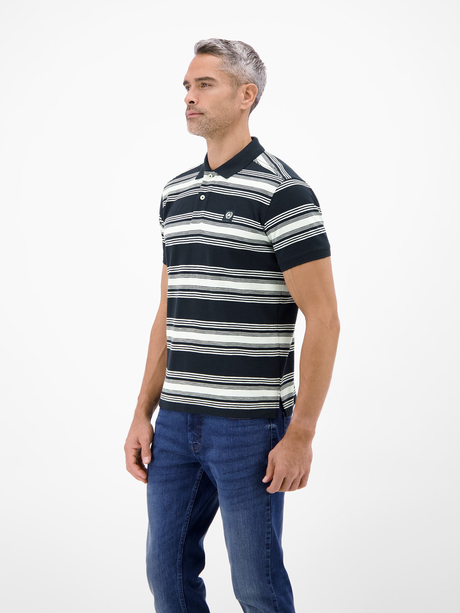 LERROS Poloshirt Gestreiftes Poloshirt aus 100% Baumwolle