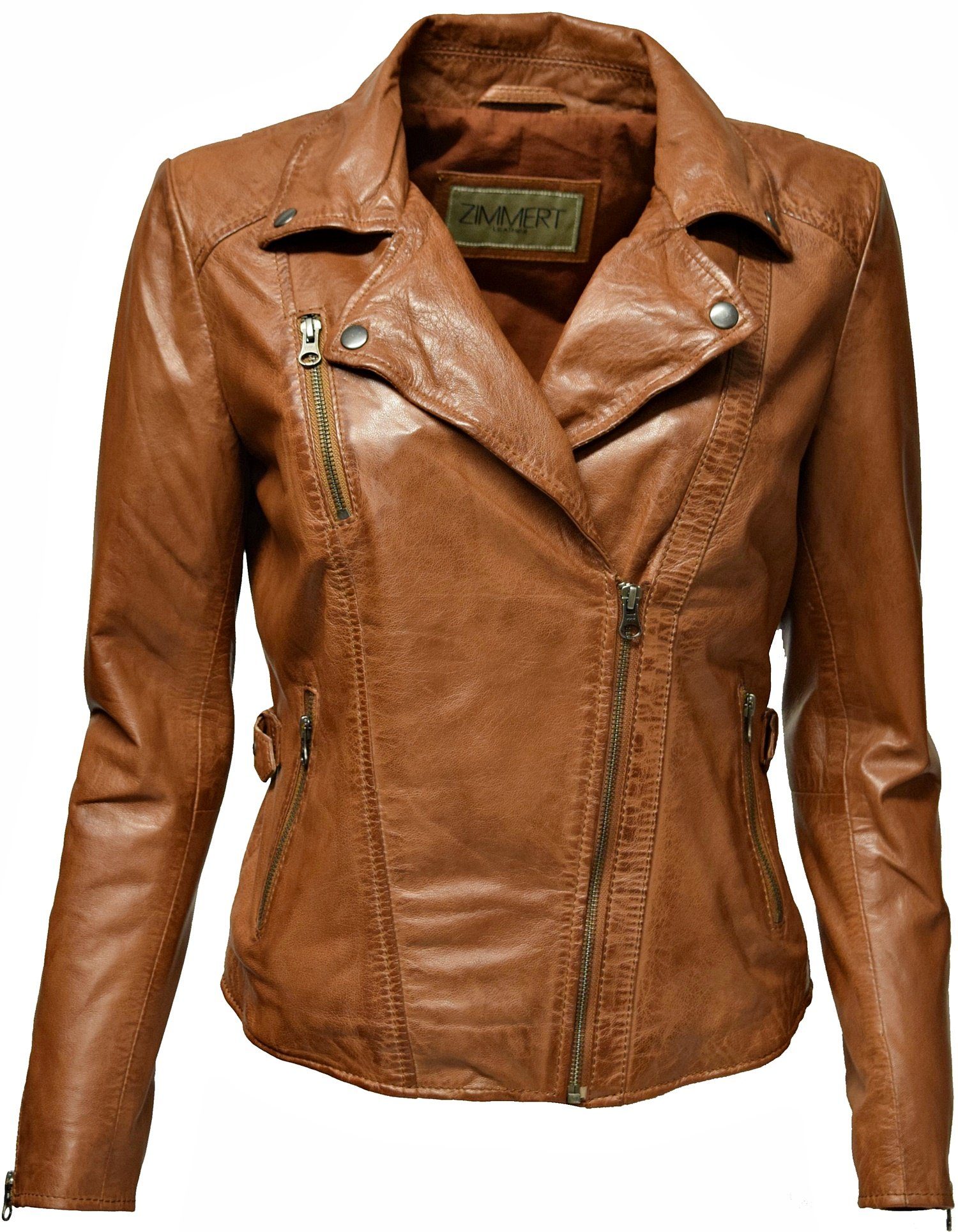 Zimmert Leather Lederjacke Stella im Biker Stil