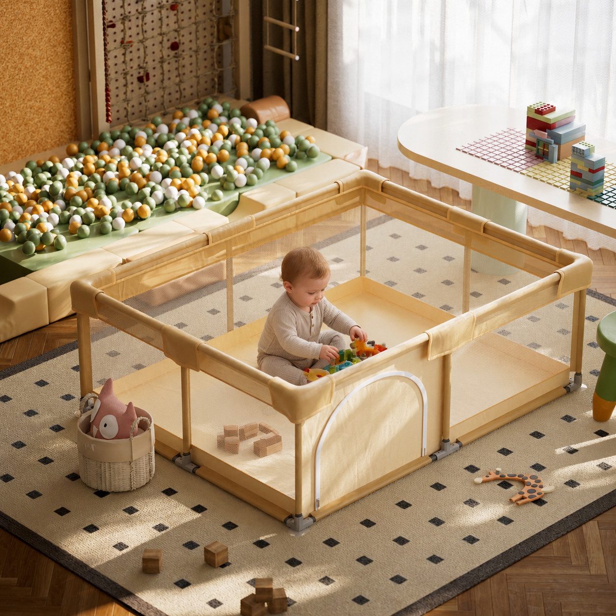Koonmi Laufgitter Baby-Laufstall, Sicherheitsgitter