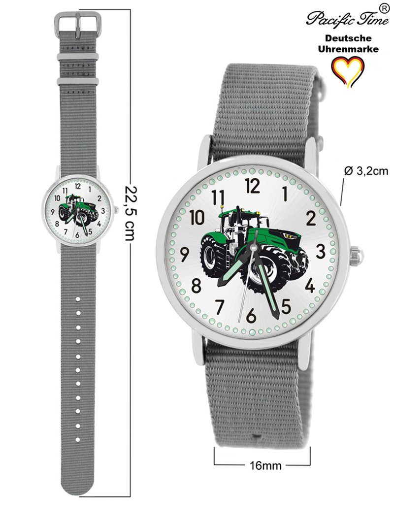 Mix Wechselarmband, Quarzuhr Match Gratis und Design Versand Traktor - Pacific Kinder Time grün grau Armbanduhr