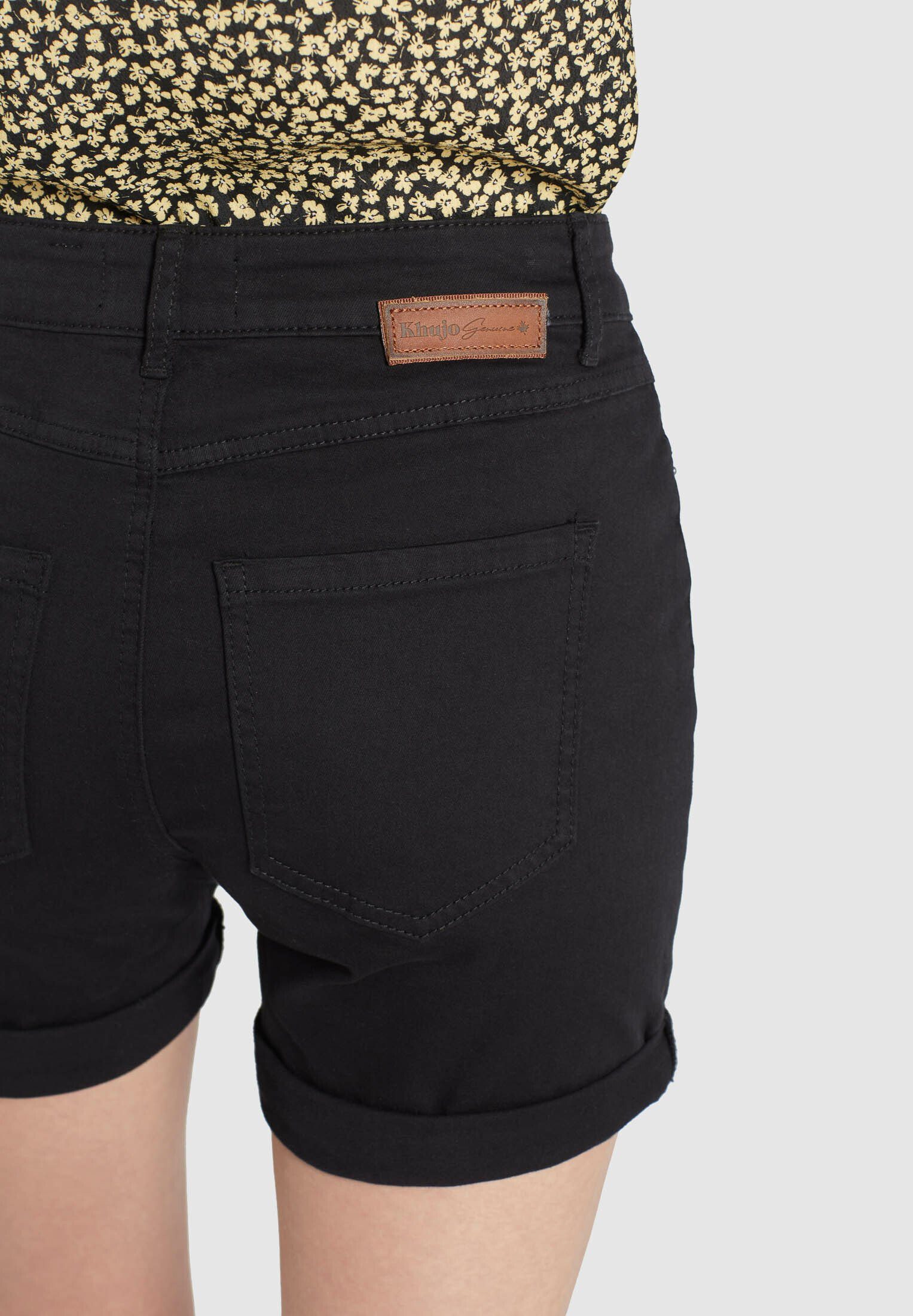 Damen Hosen khujo Shorts khujo Hose RIVEN (1-tlg) im 5-Pocket-Stil mit Gürtelschlaufen