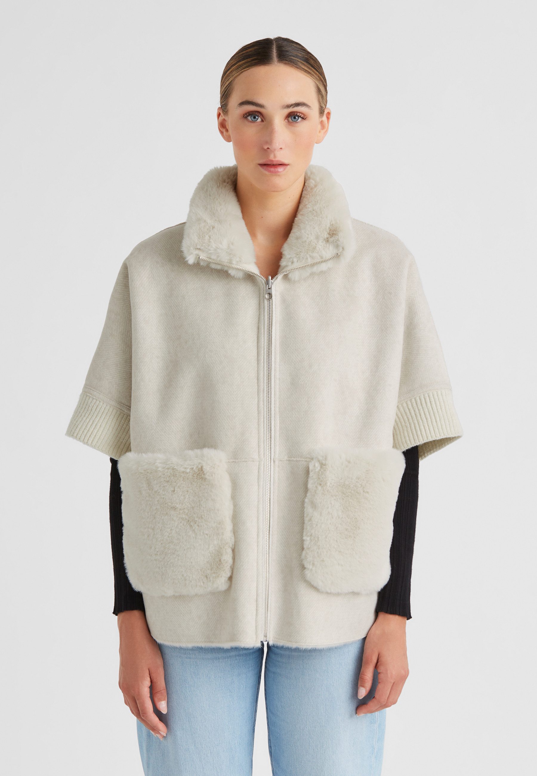 Milestone Wendejacke MSAudrey Damen Jacke beidseitig Übergangsjacke Metallreißverschluss