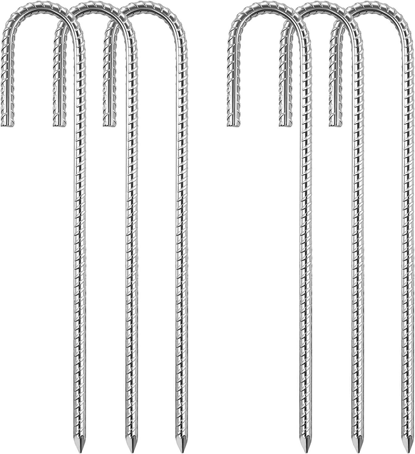 Bodenanker 8 Stück Bodenanker Erdanker Trampolin Camping J-Haken 30cm verzinkt