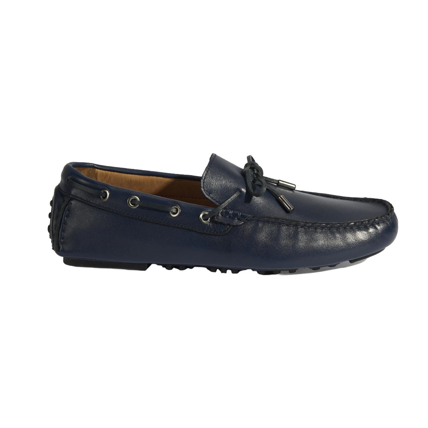 Desa Herren-Lederslipper – Flacher Absatz, ohne Verschluss Loafer