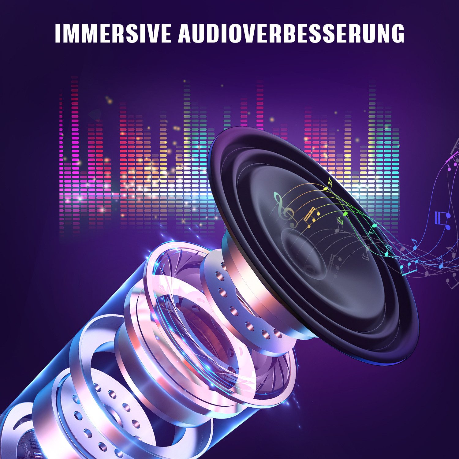 oyajia Gaming Chair Gaming-Stuhl mit LED, mit HIFI Stereo Lautsprecher, Game Bürostuhl (Gaming Chair mit Kopfkissen, Lendenkissen,Fußstütze), Dimmbar mit Fernbe – Bild 3 von 5
