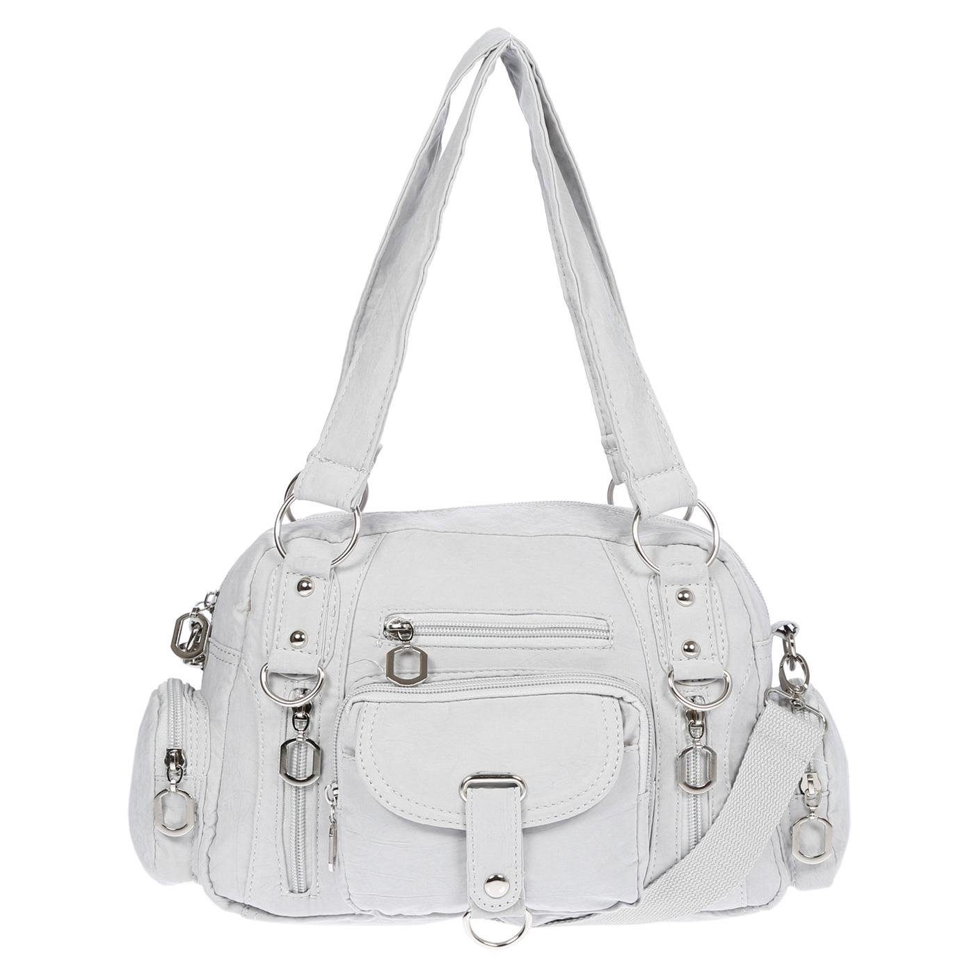 Christian Wippermann Henkeltasche Damenhandtasche Schultertasche Tasche Umhängetasche, Canvas Shopper Crossover Bag