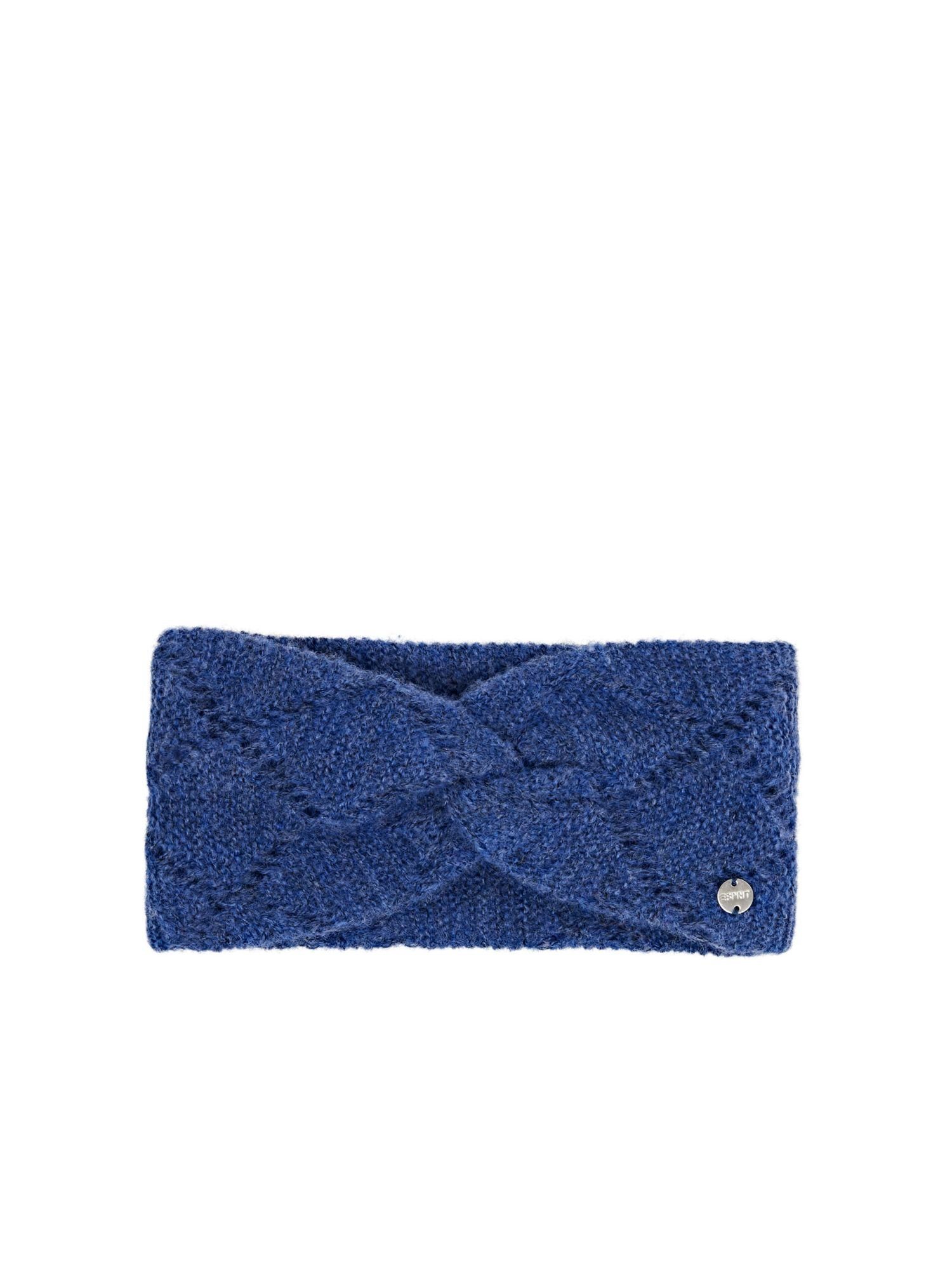 Esprit Stirnband Recycelt: Ajour-Stirnband mit Wolle BLUE