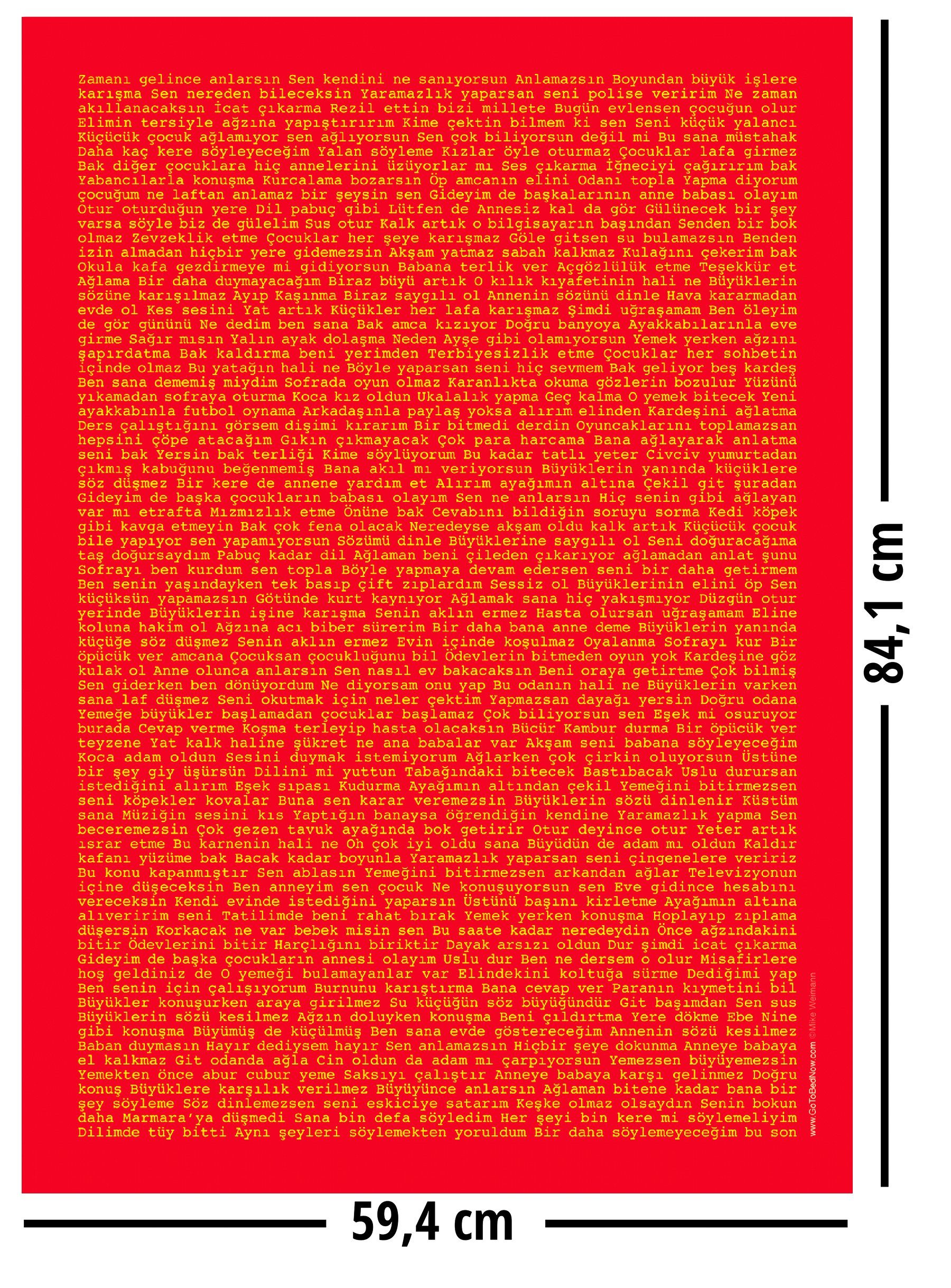 Close Up Poster Erziehungssprüche Poster auf türkisch 59,4 x 84,1 cm
