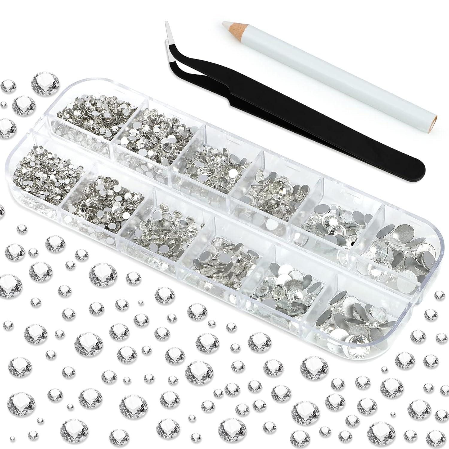 Küchenorganizer-Set 2150 Stück Strasssteine Set für Nagel Kunst, Kleidung - 6 Größen