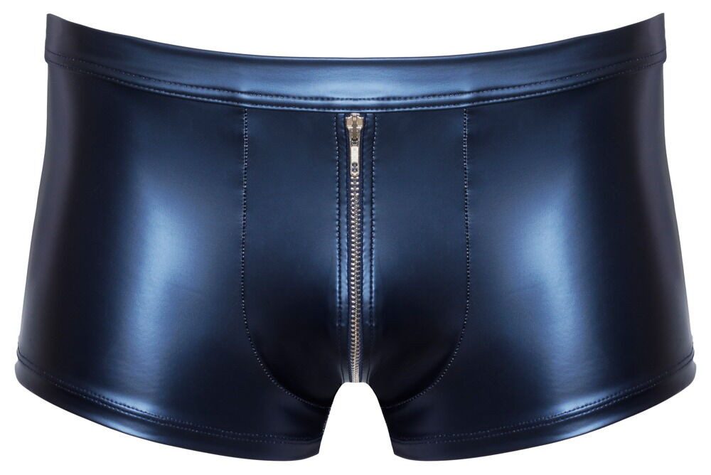 Boxershorts Blaue Boxershorts im trendigen Metallic-Mattlook mit Reißverschluss