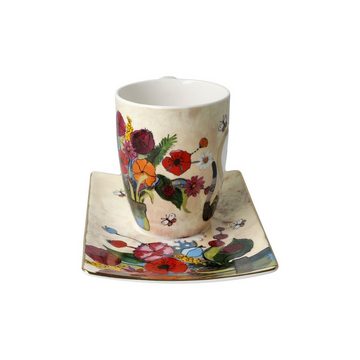 Goebel Tasse Künstlertasse Innamorato Rosina Wachtmeister, Porzellan, Teetasse Kaffeetasse mit Gebäckteller