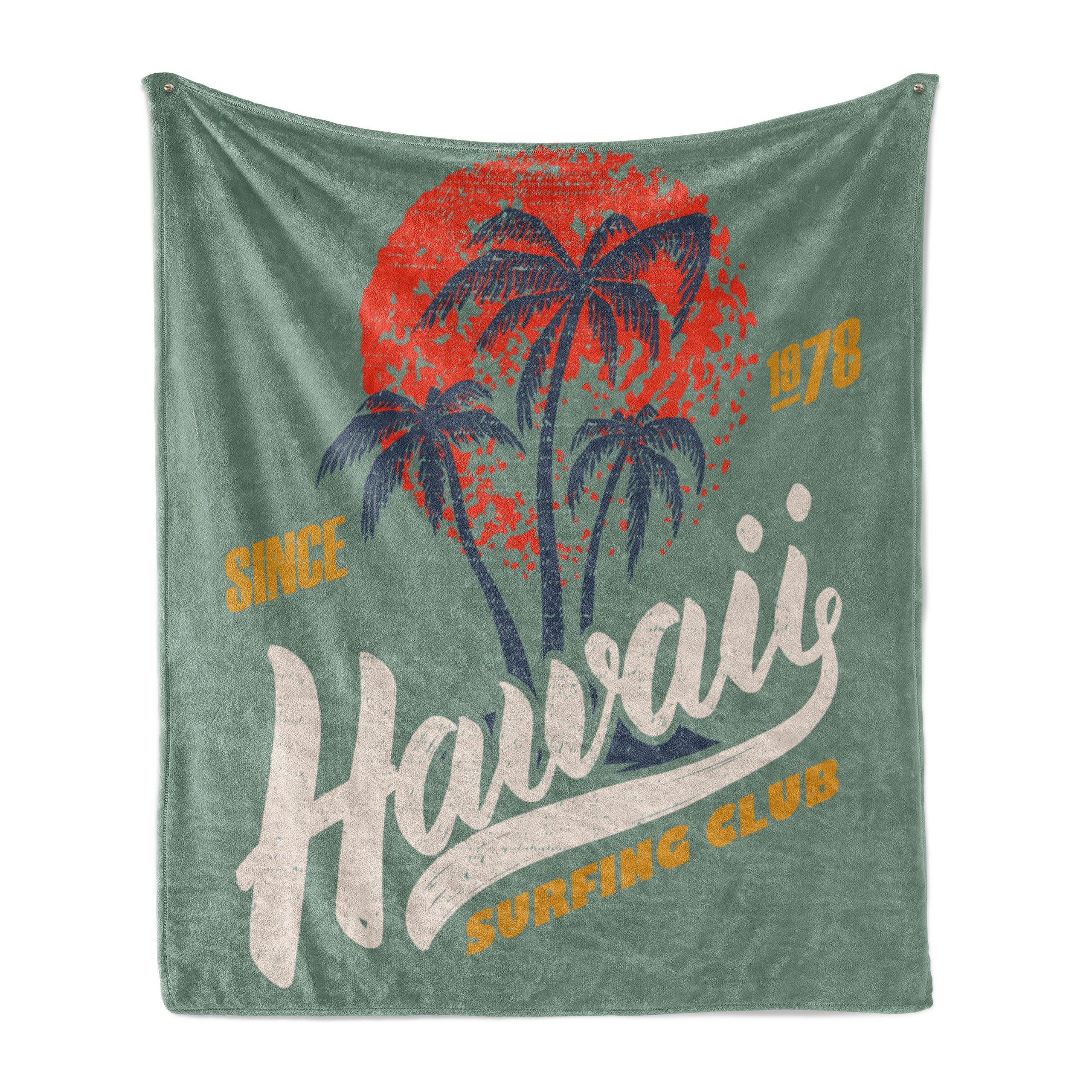 für Hawaii Surfing den und Abakuhaus, Gemütlicher Wohndecke Innen- Plüsch Club-Logo-Grafik Außenbereich,