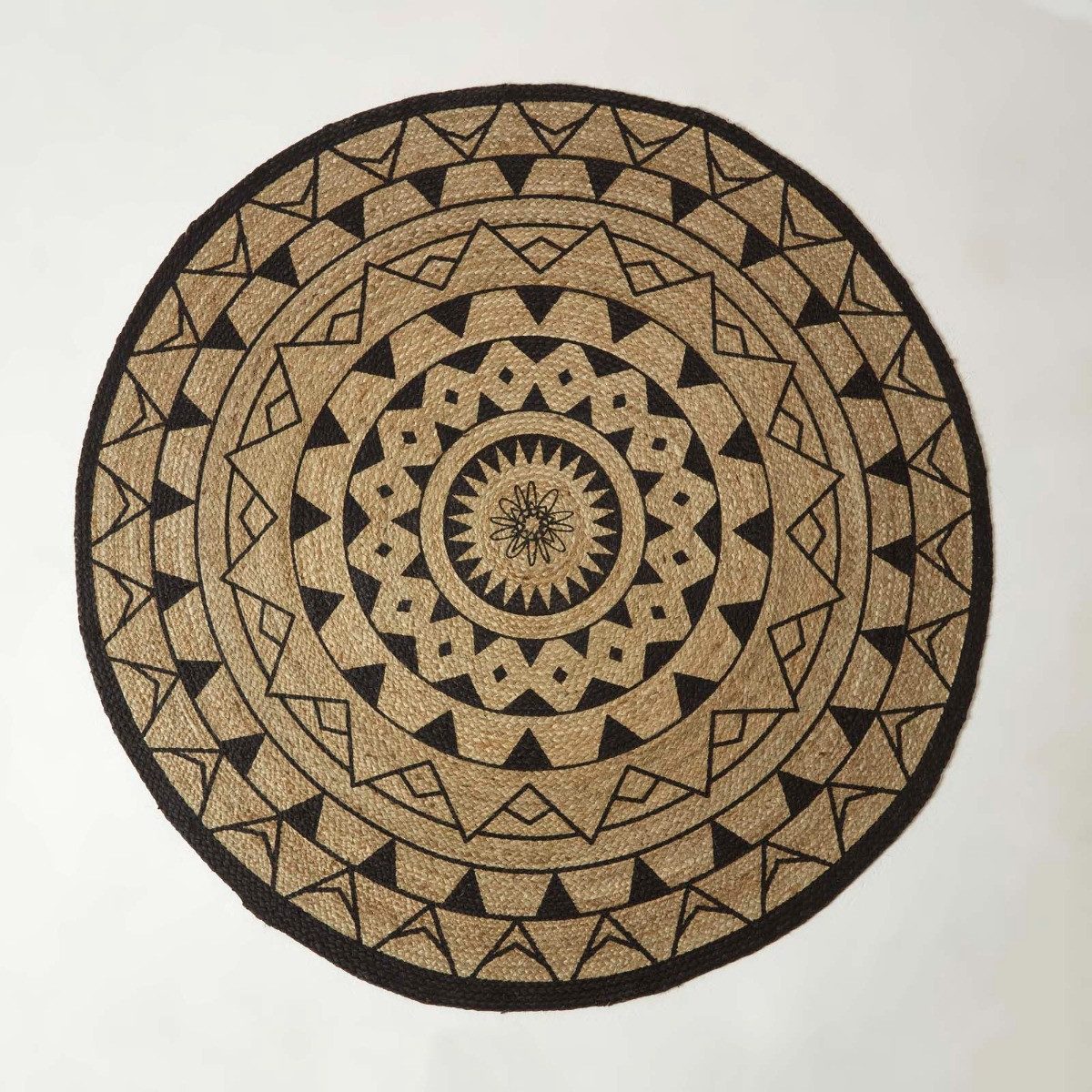 Homescapes Teppich Runder Teppich Mandala 200 cm – Jute-Teppich geflochten, günstig online kaufen