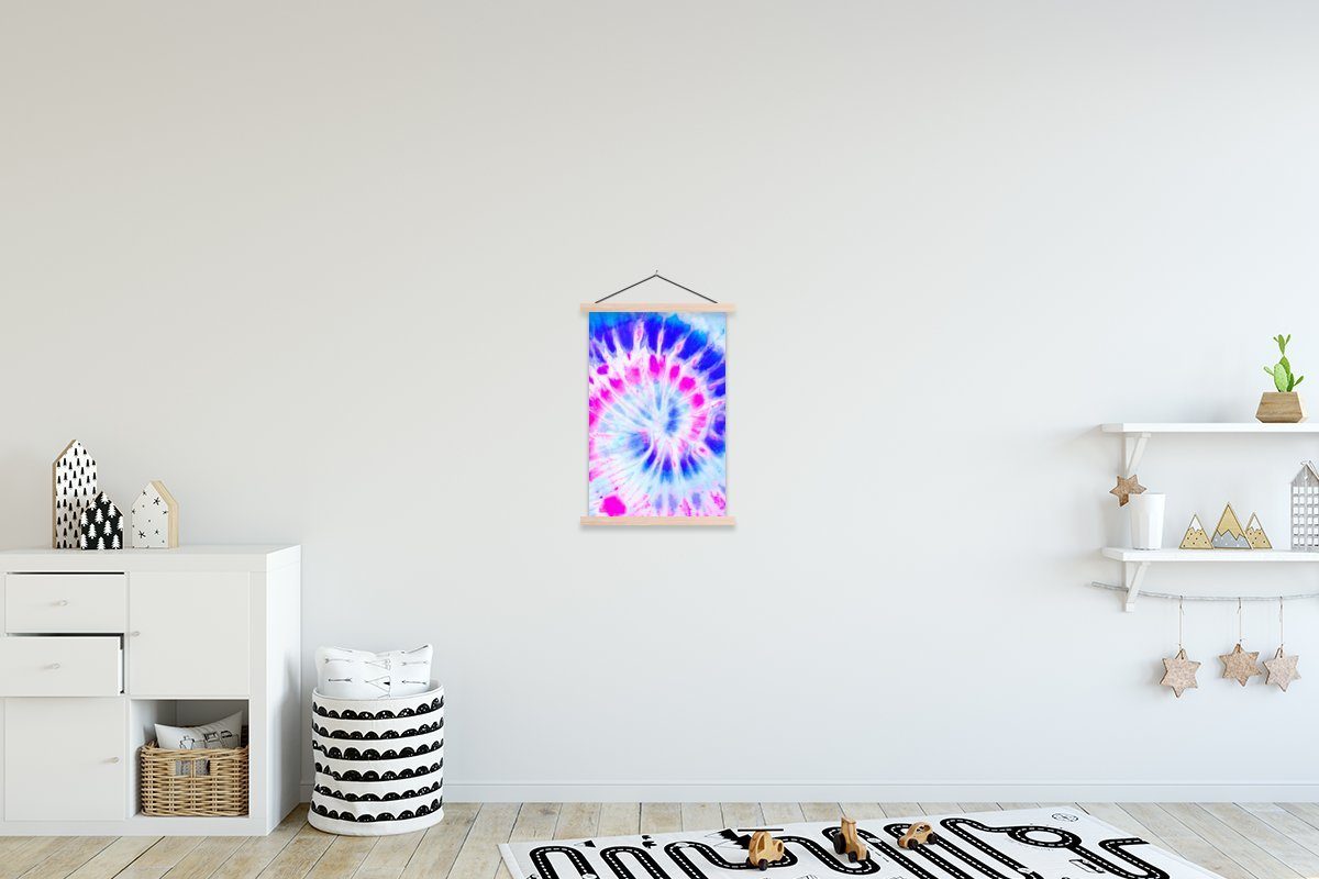 MuchoWow Poster Krawattenfärbung - Spirale - Design, (1 St), Posterleiste, Textilposter für Wohnzimmer, Bilderleiste, Magnetisch