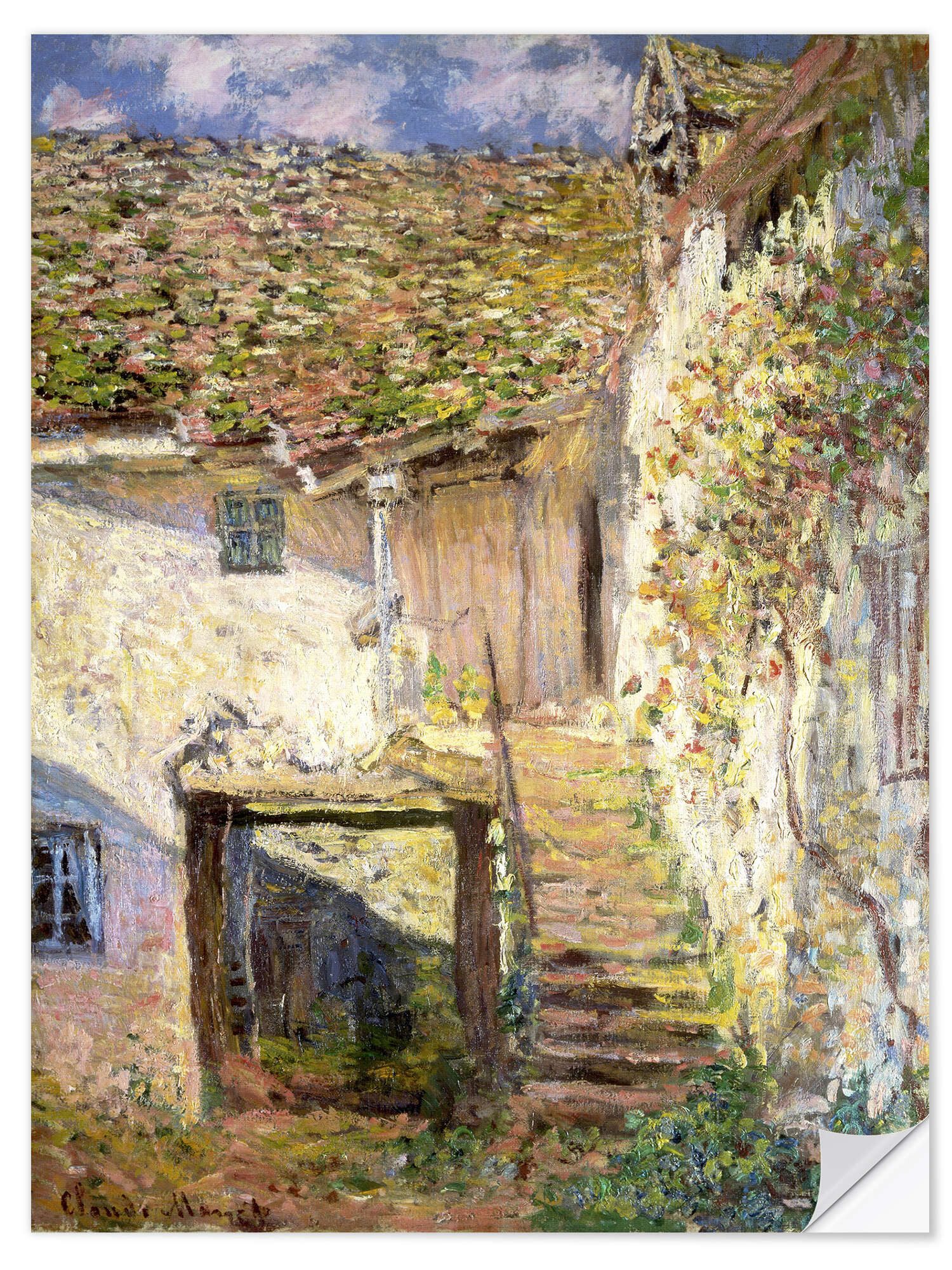 Posterlounge Wandfolie Claude Monet, Die Treppe, Wohnzimmer Malerei